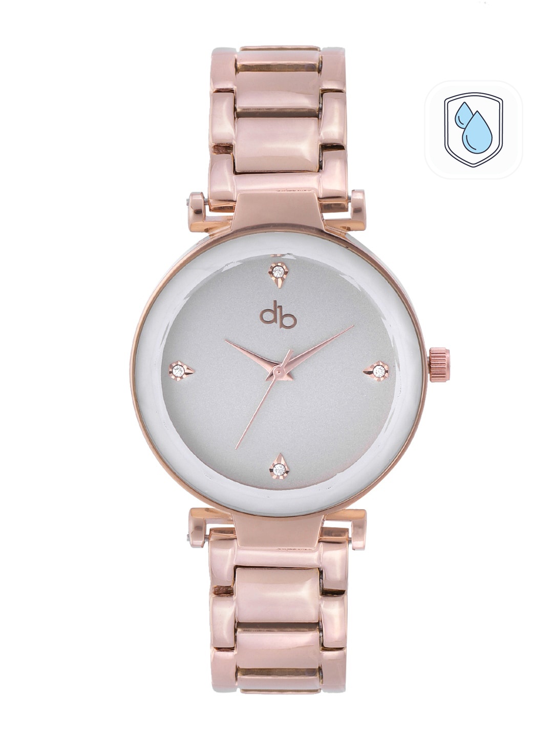 

DressBerry Women Silver-Toned Dial & Rose Gold-Toned Straps Analogue Watch DB-SS21-2A