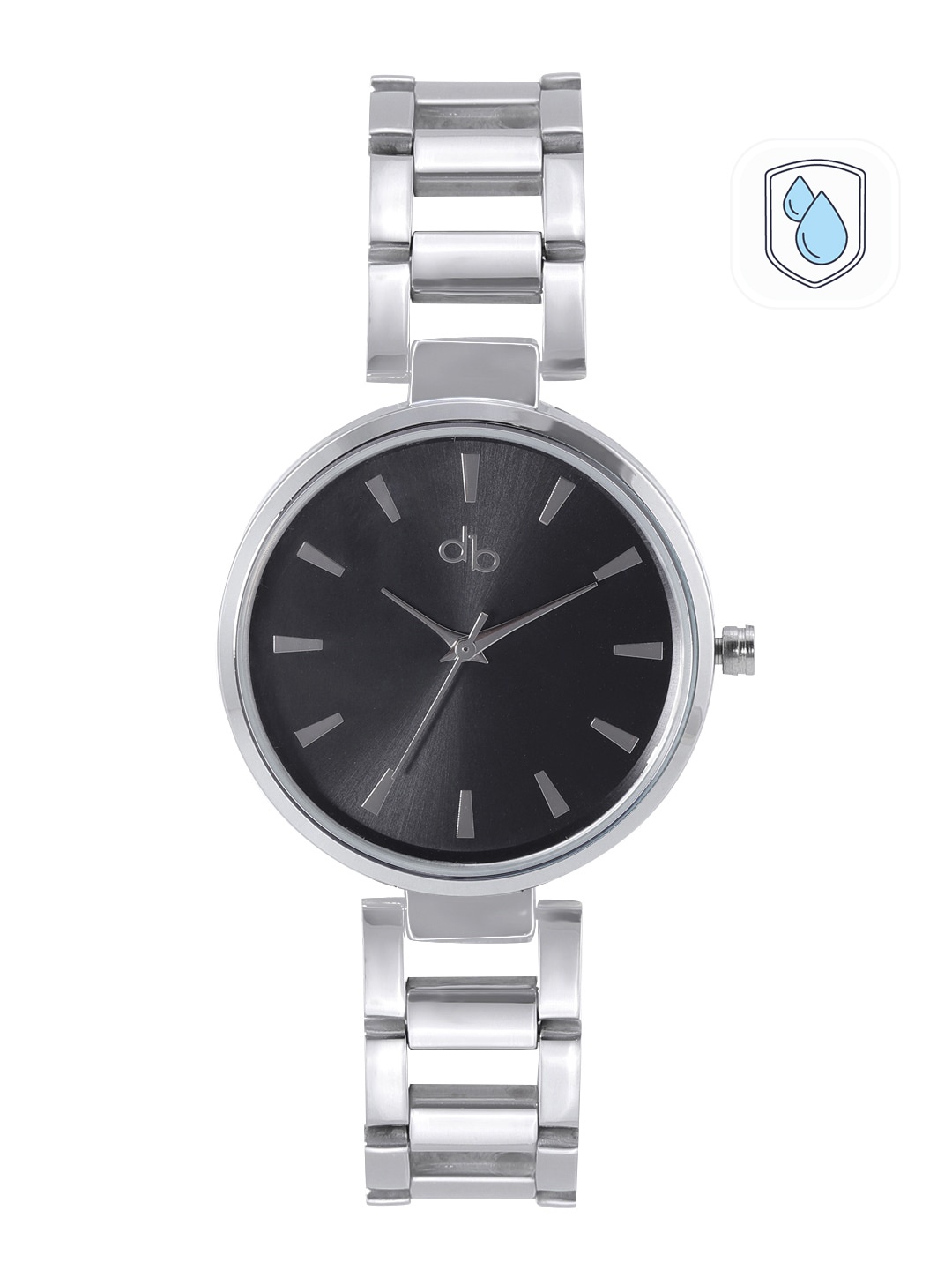 

DressBerry Women Black Dial & Silver Toned Bracelet Style Analogue Watch DB-SS21-7D