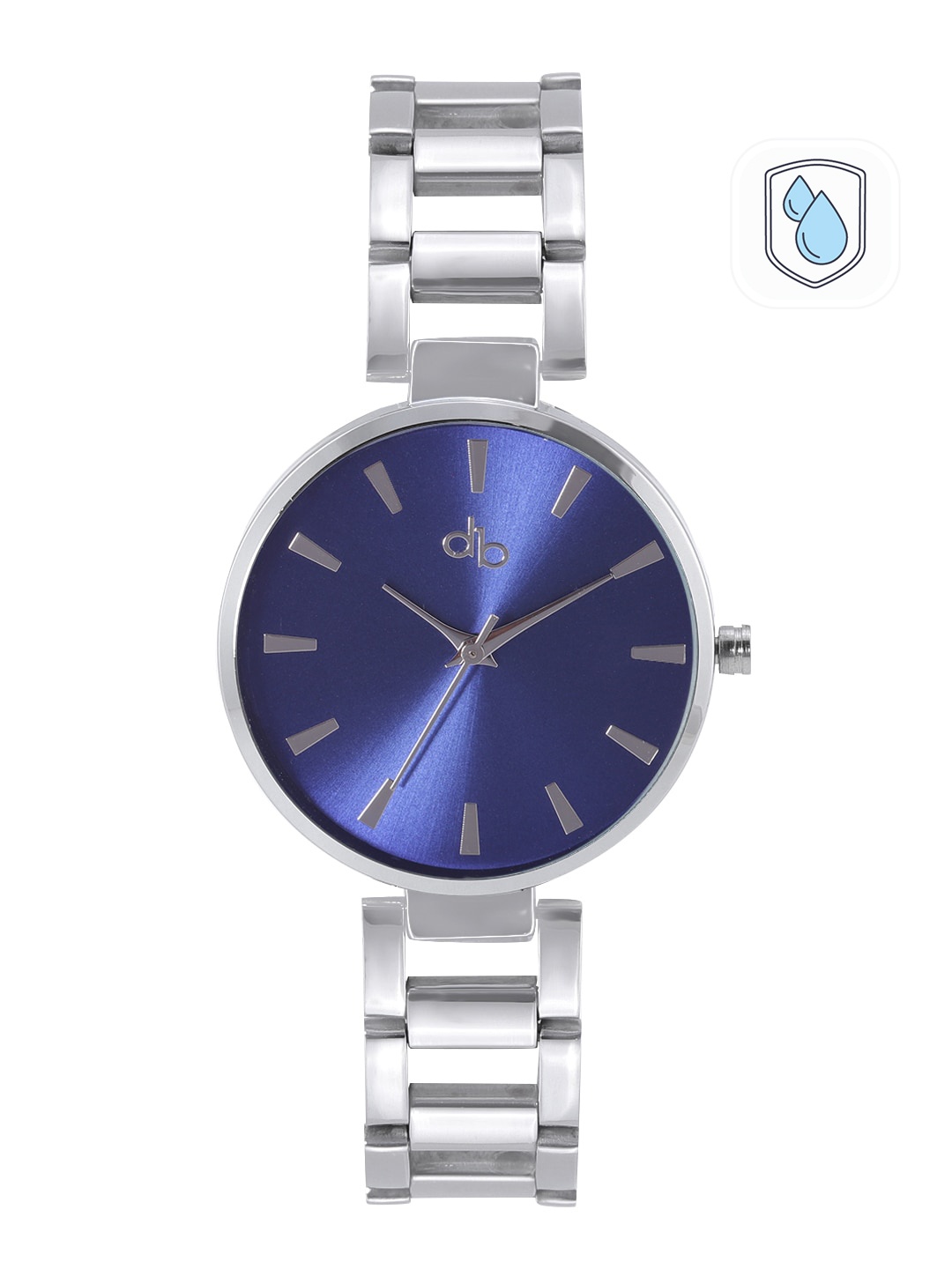 

DressBerry Women Blue Dial & Silver Toned Bracelet Style Analogue Watch DB-SS21-7B, Navy blue