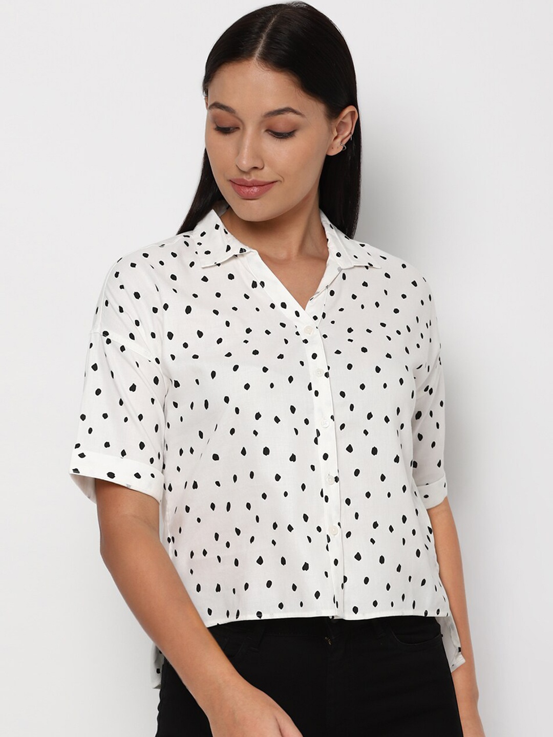 

Allen Solly Woman Women White Opaque Printed Casual Shirt
