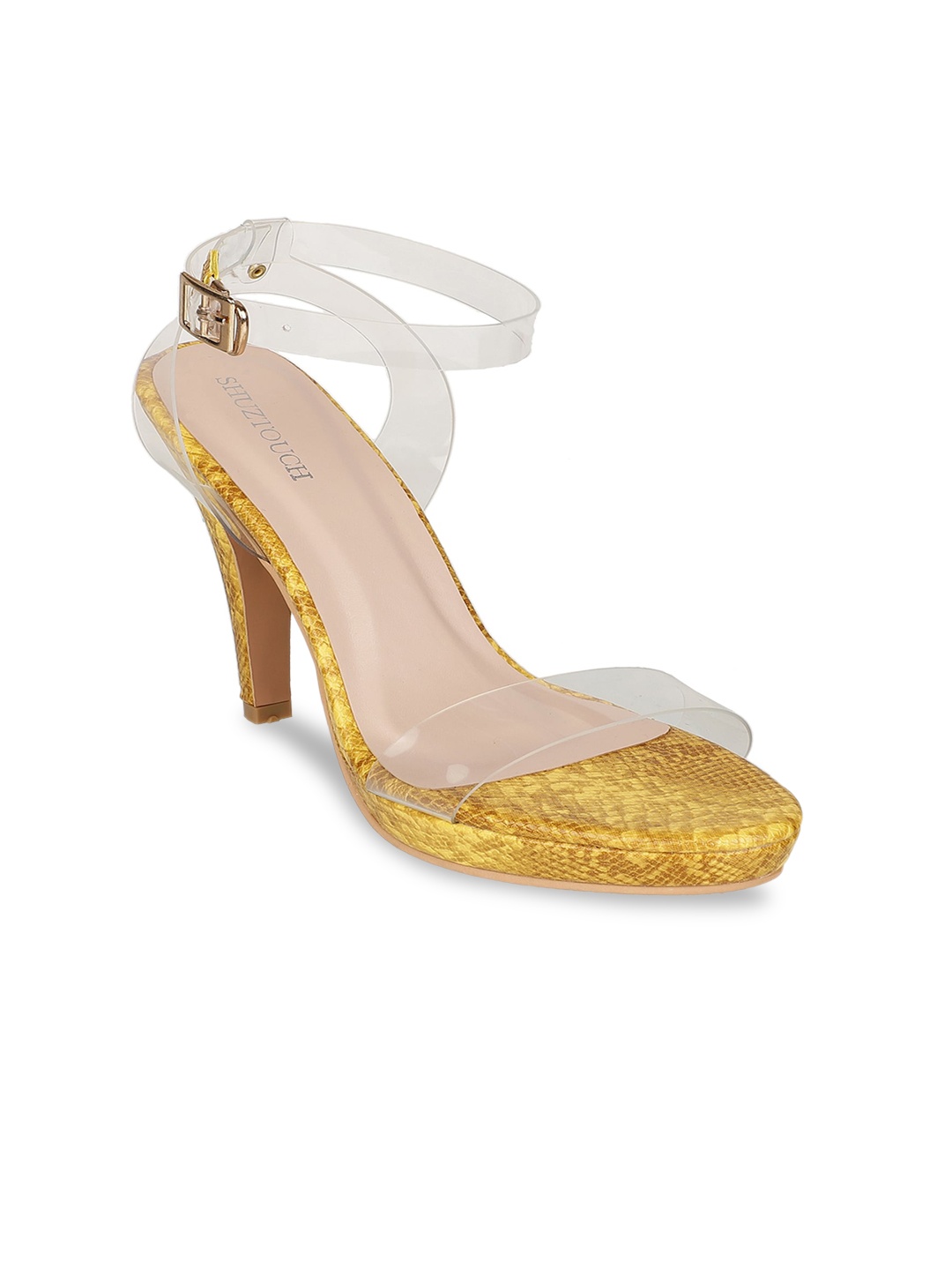 

SHUZ TOUCH Yellow Stiletto Sandals Heels