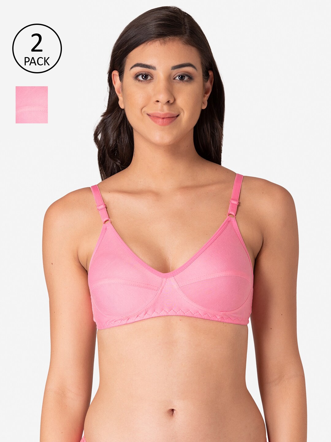 

KOMLI Pink T-shirt Bra K-9116-2PC-PK
