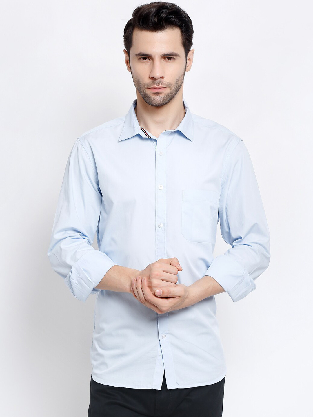 

Cantabil Men Blue Opaque Casual Shirt