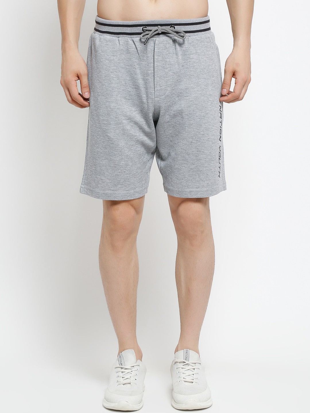 

Cantabil Men Grey Melange Cotton Sports Shorts