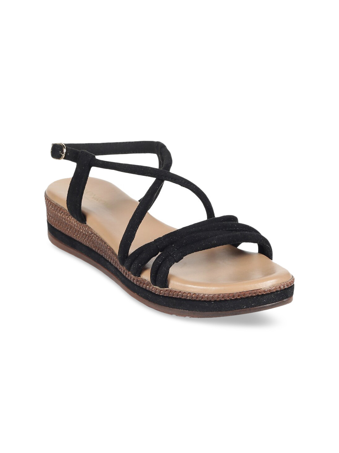 

Monrow Women Black Open Toe Flats