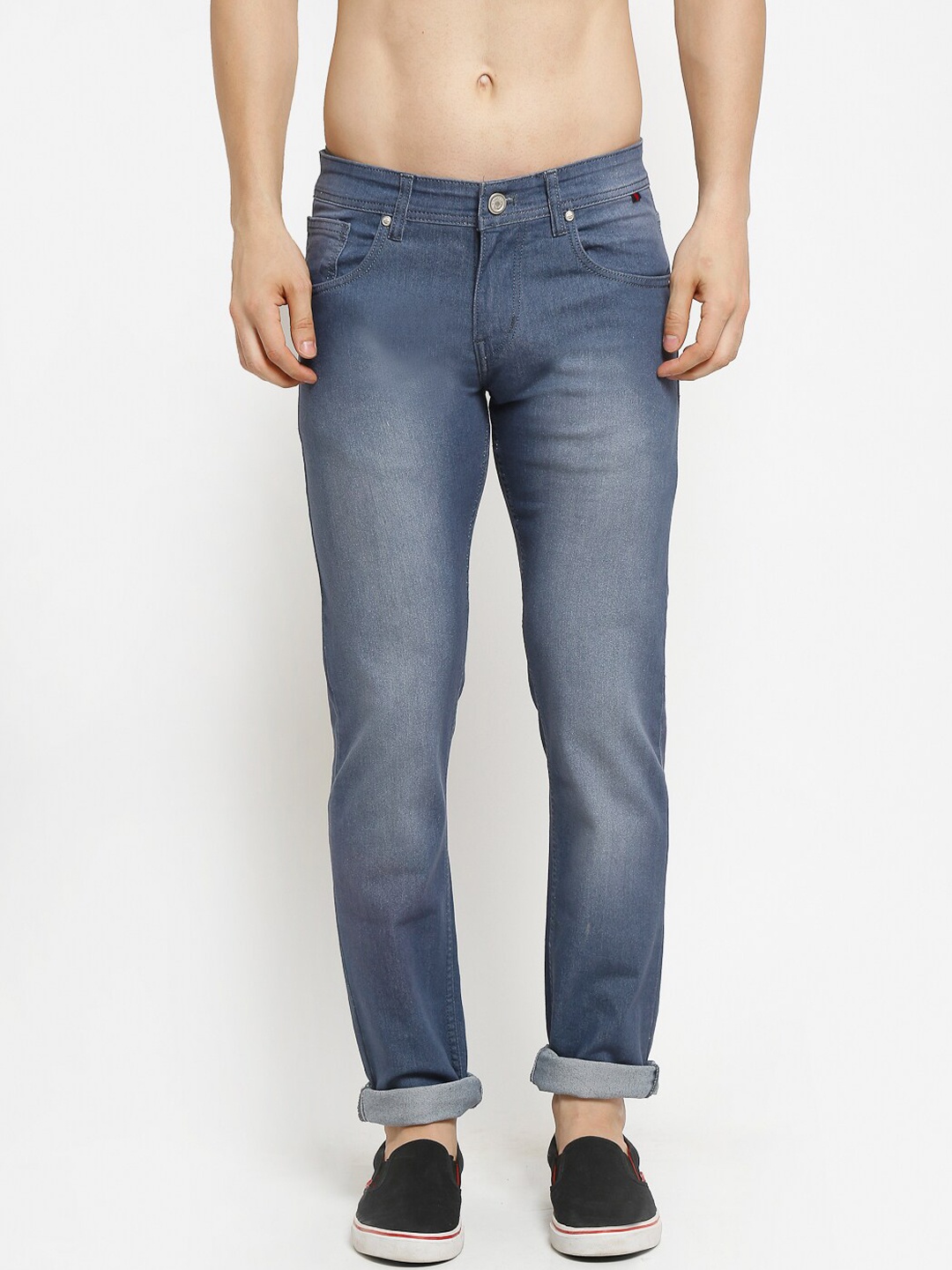

Cantabil Men Blue Slim Fit Heavy Fade Clean Look Cotton Jeans