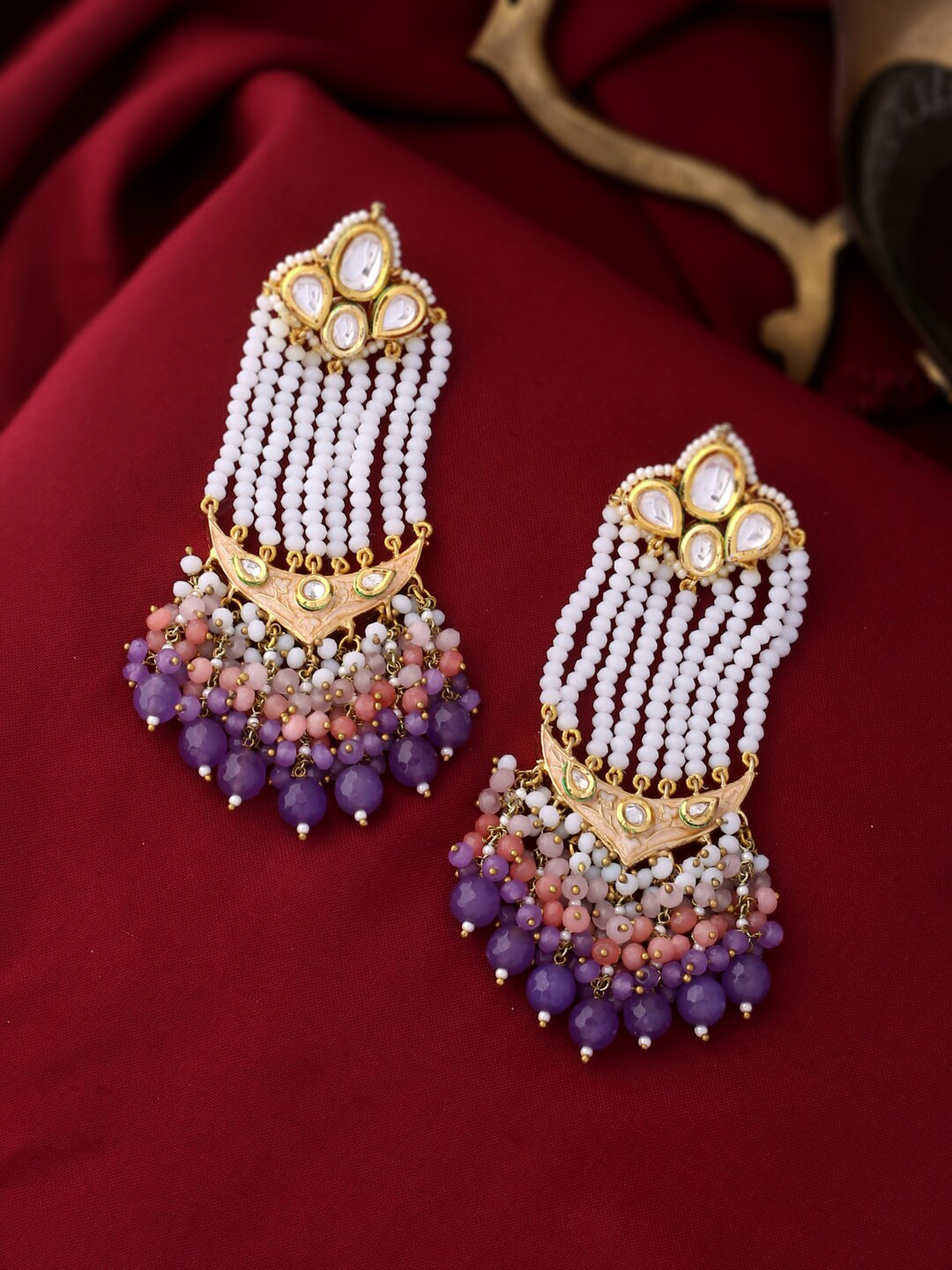 

THE AAB STUDIO Purple Contemporary Chandbalis Earrings