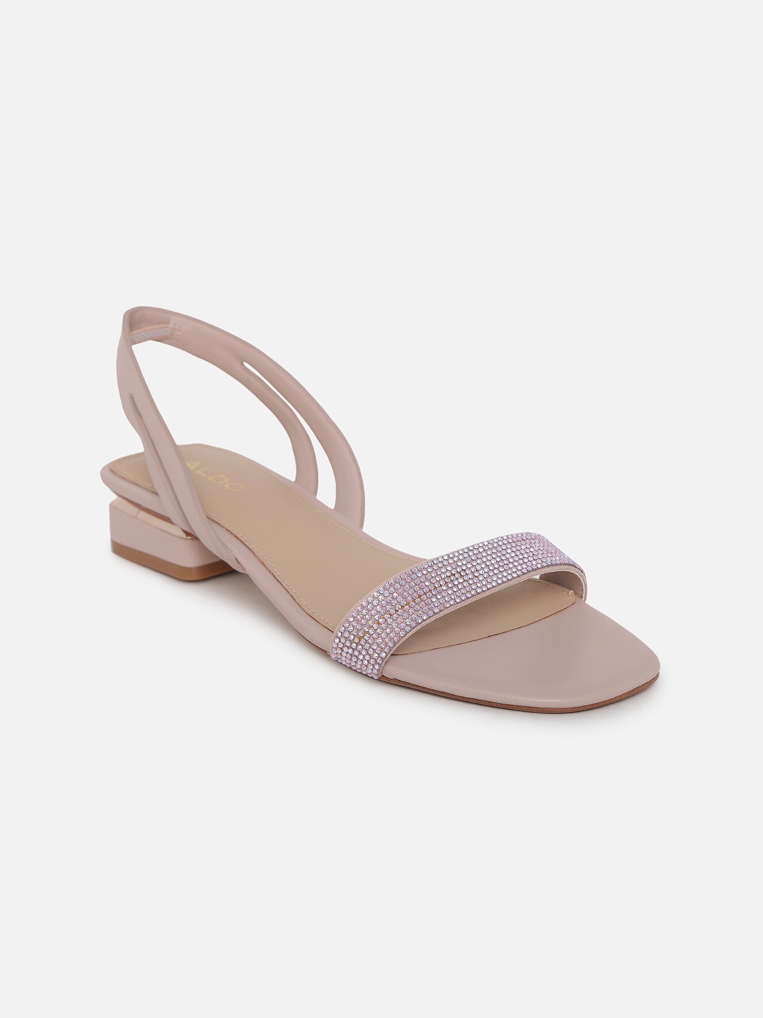 

ALDO Women Pink Embellished Open Toe Flats