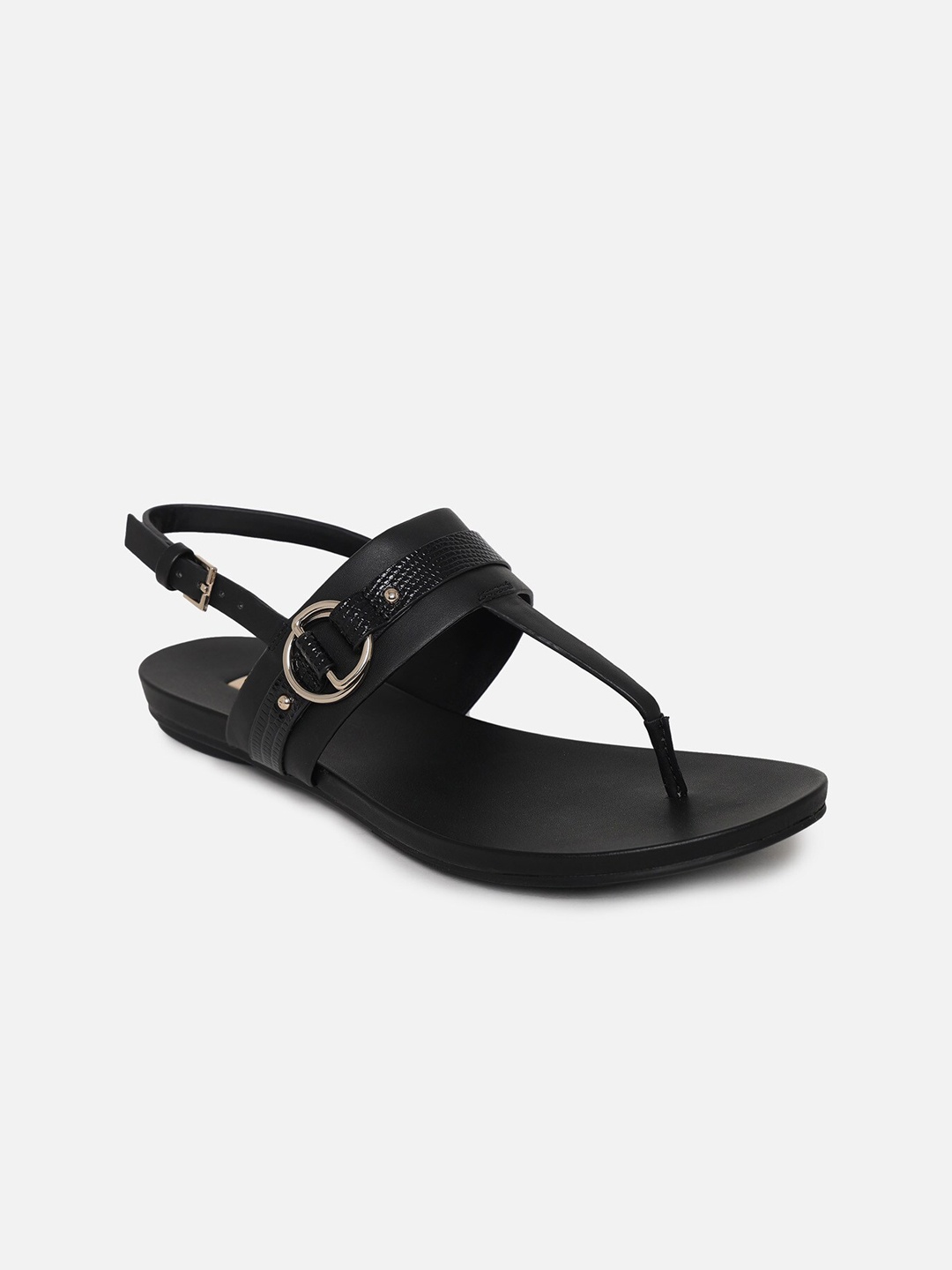 

ALDO Women Black T-Strap Flats with Buckles