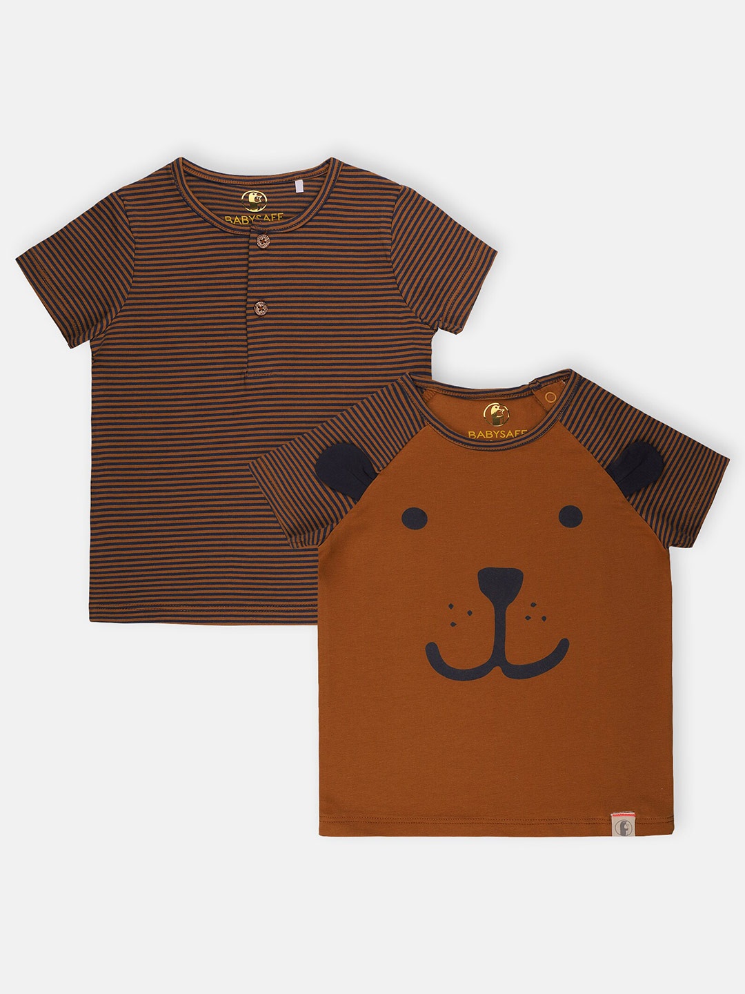 

Babysafe Boys Brown Pack of 2 T-shirt