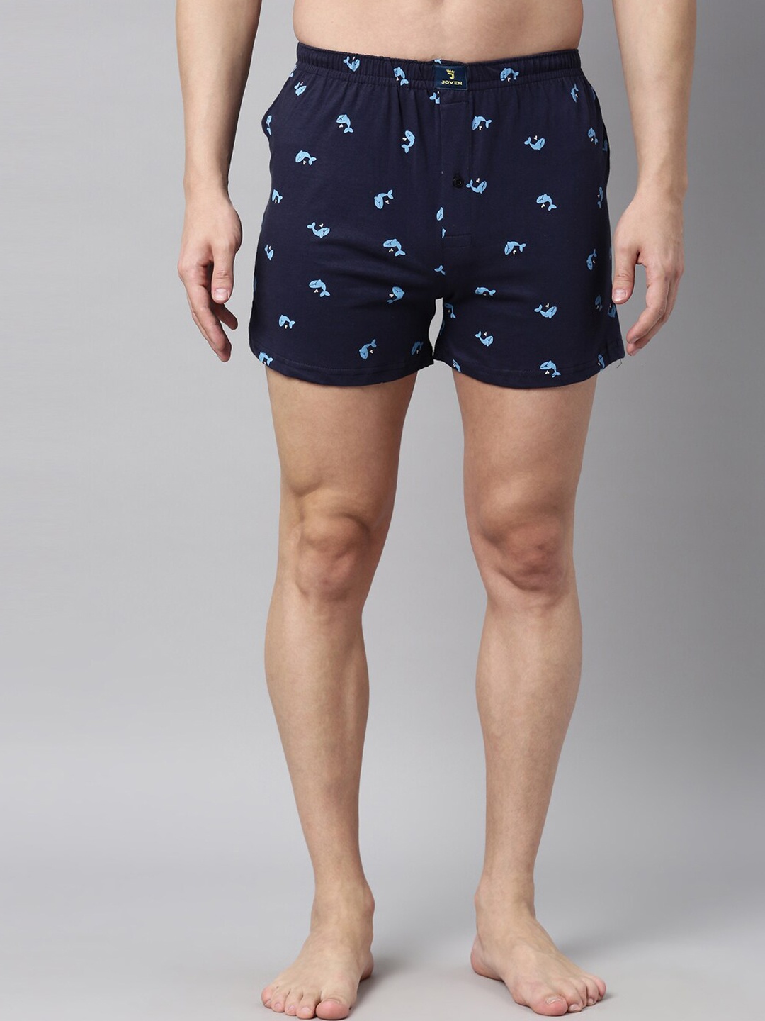 

Joven Men Navy Blue & White Printed Pure Cotton Boxer JB1K-DP