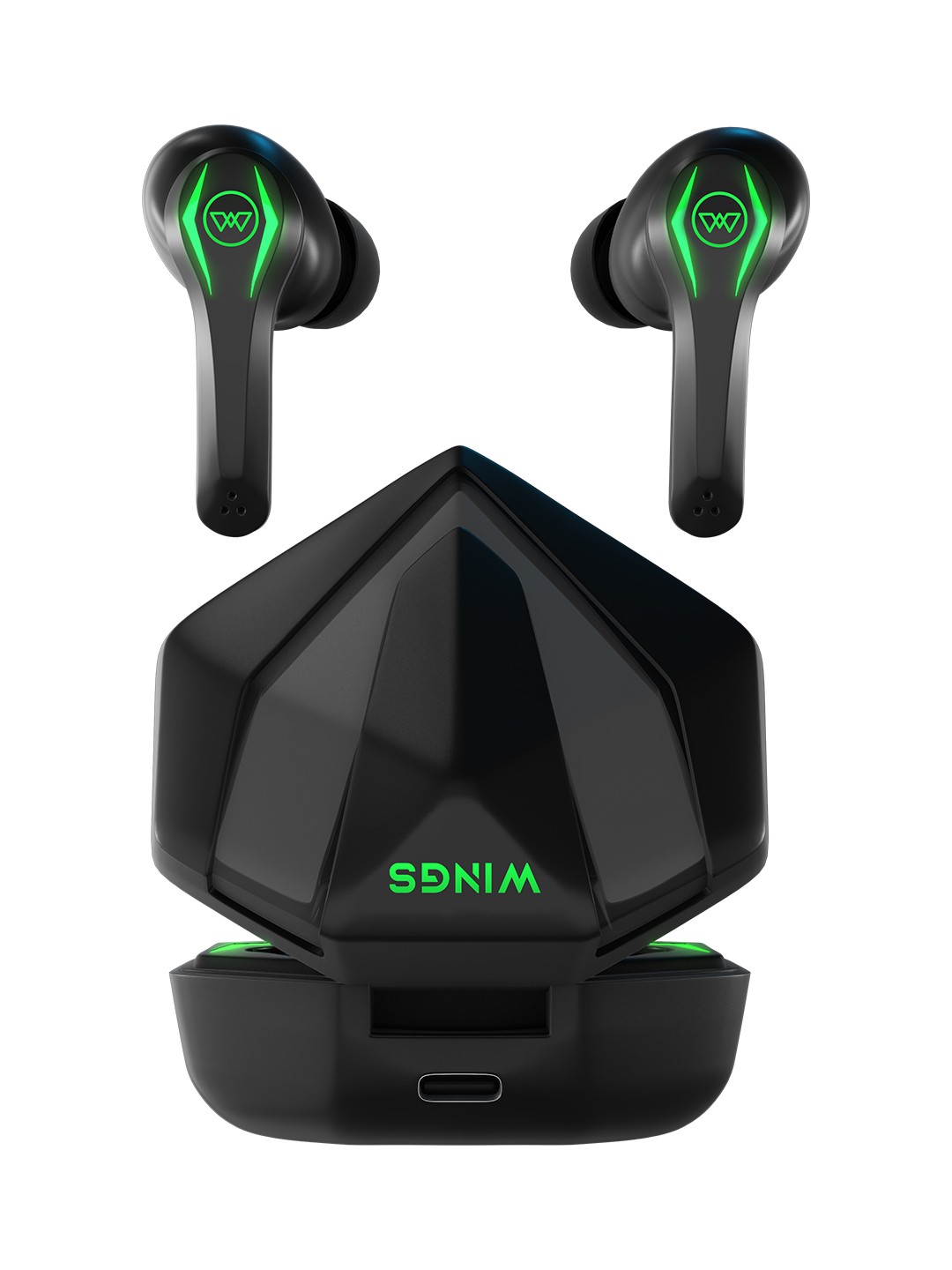 

WINGS Black Phantom Pro Gaming TWS with 65 MS Latency Earbuds