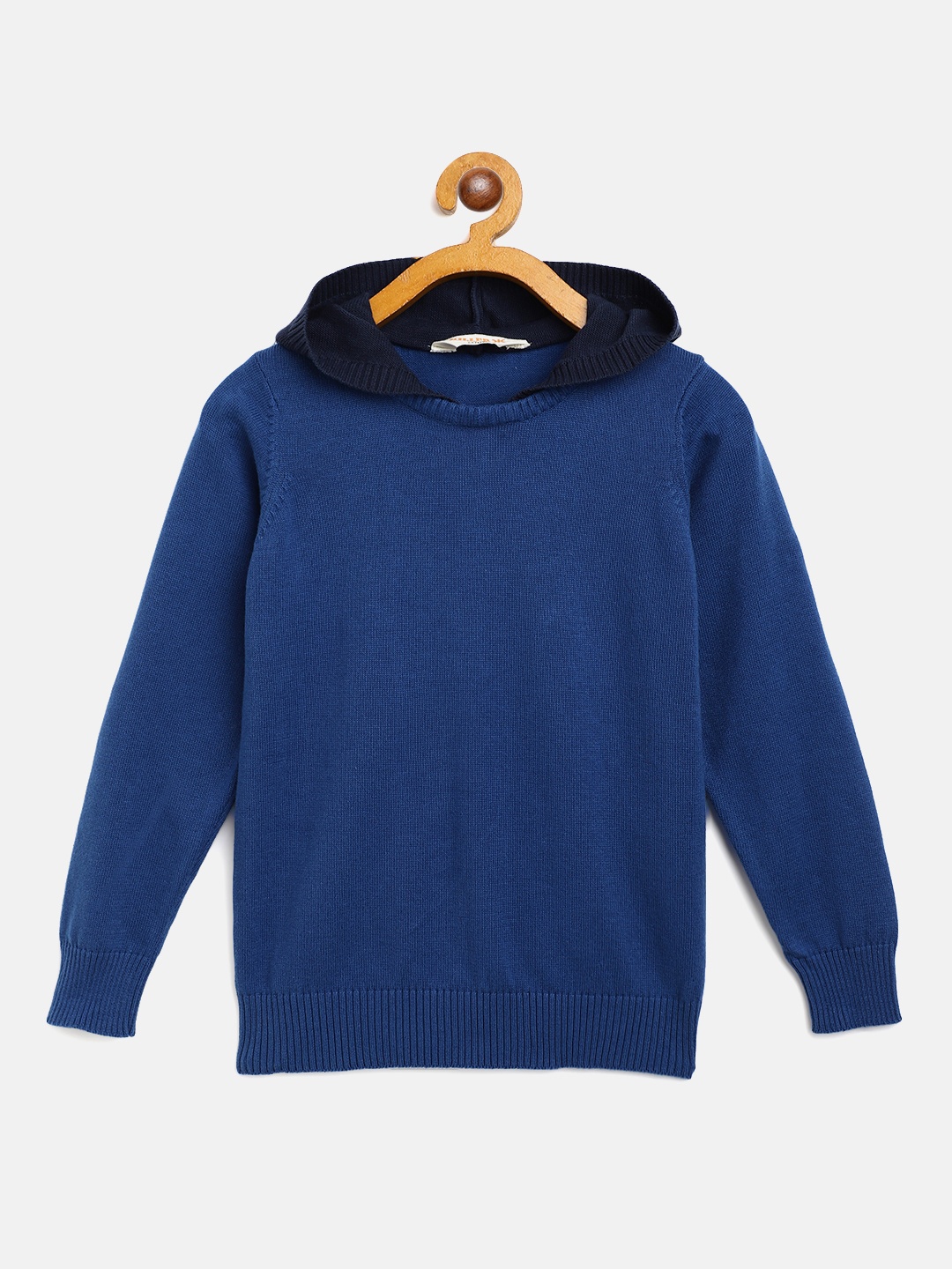 

Killer Boys Blue Pure Cotton Solid Hooded Pullover