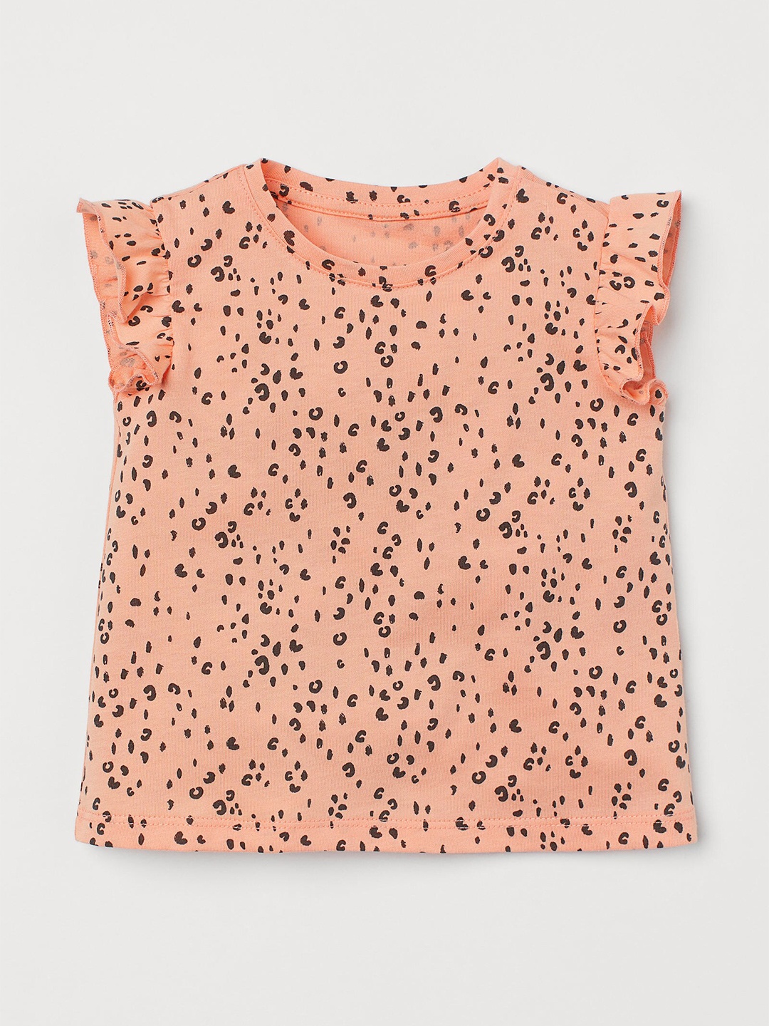 

H&M Girls Pink Printed Flutter-sleeved top