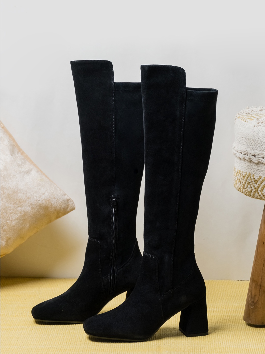 

Saint G Women Black Leather Knee High Boots