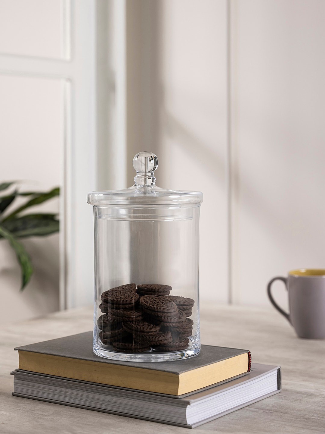 

Pure Home and Living Transparent Solid Florence Modern Glass Storage Jar