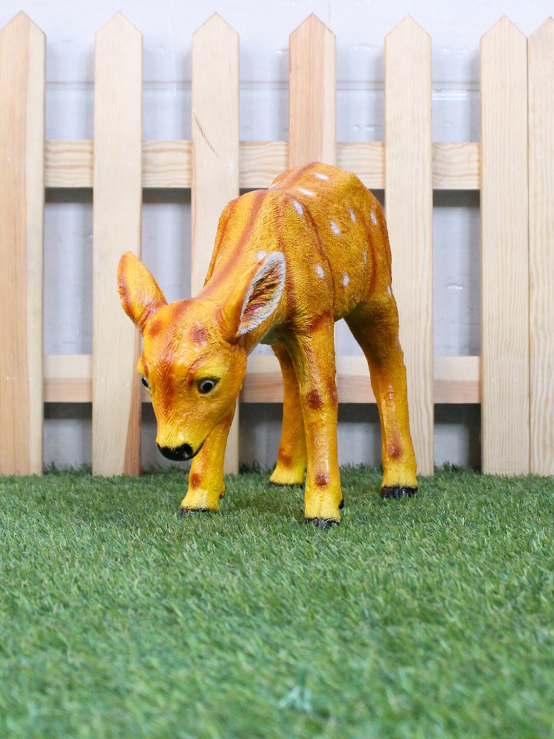 

Wonderland Brown & Black Resin Deer Eating Grass Garden Accessories