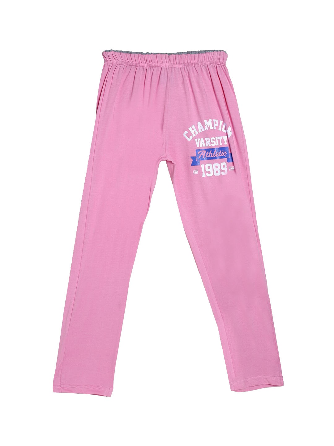 

SWEET ANGEL Boys Pink & White Graphic Printed Pure Cotton Straight-Fit Track Pants
