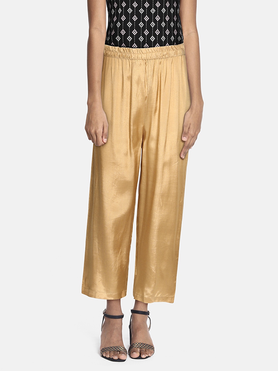 

Global Desi Girls Beige Straight Fit Parallel Trousers