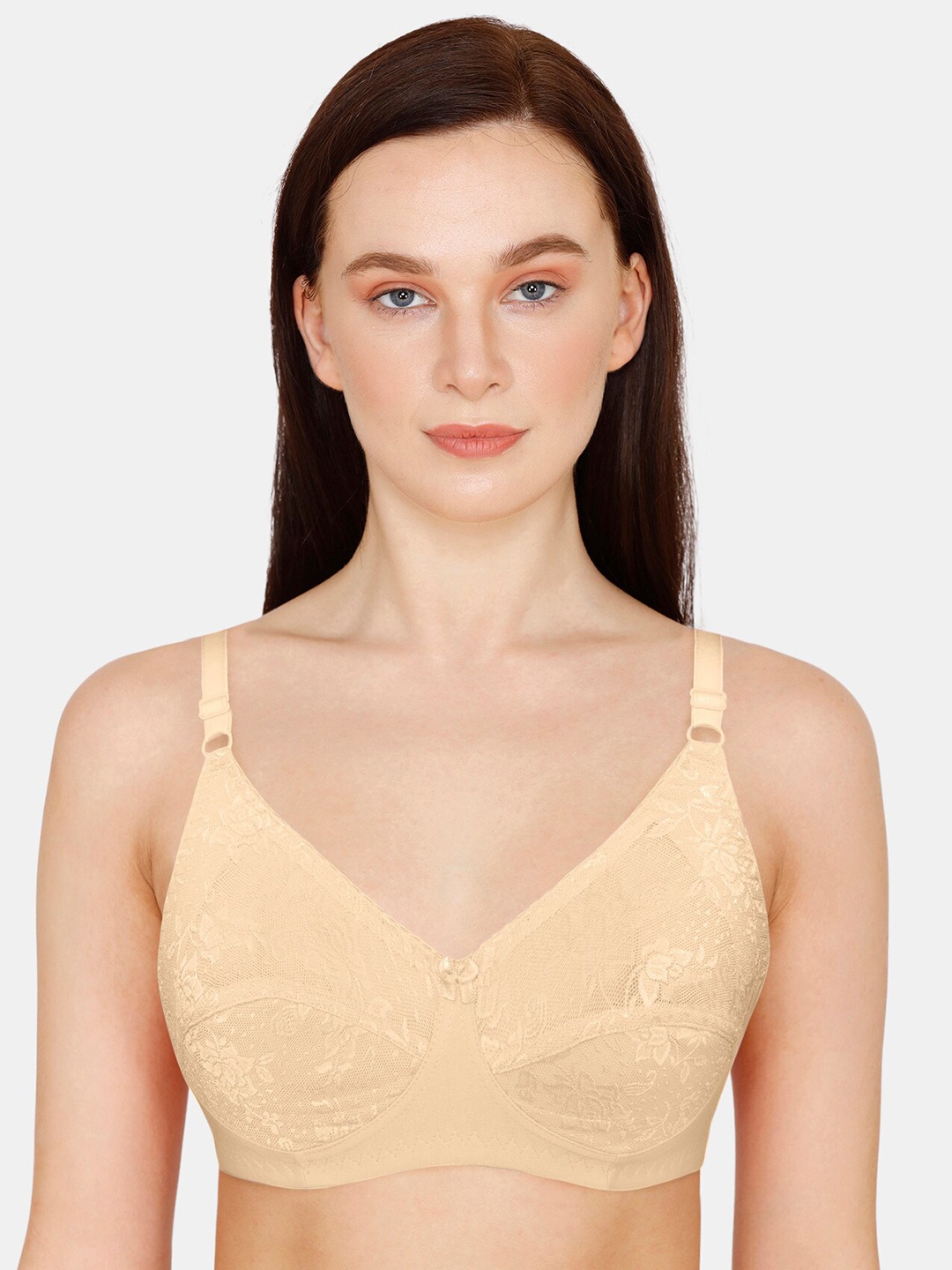 

Rosaline by Zivame Beige Floral Patterned Cotton T-shirt Bra