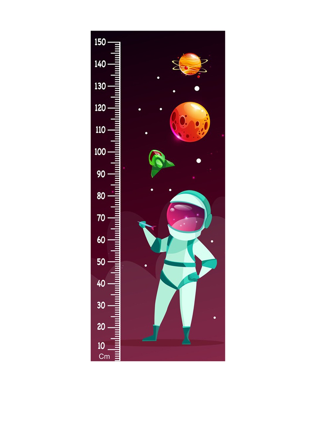 

WENS Multicoloured Space Height Measurement Removable Wall Sticker, Multi