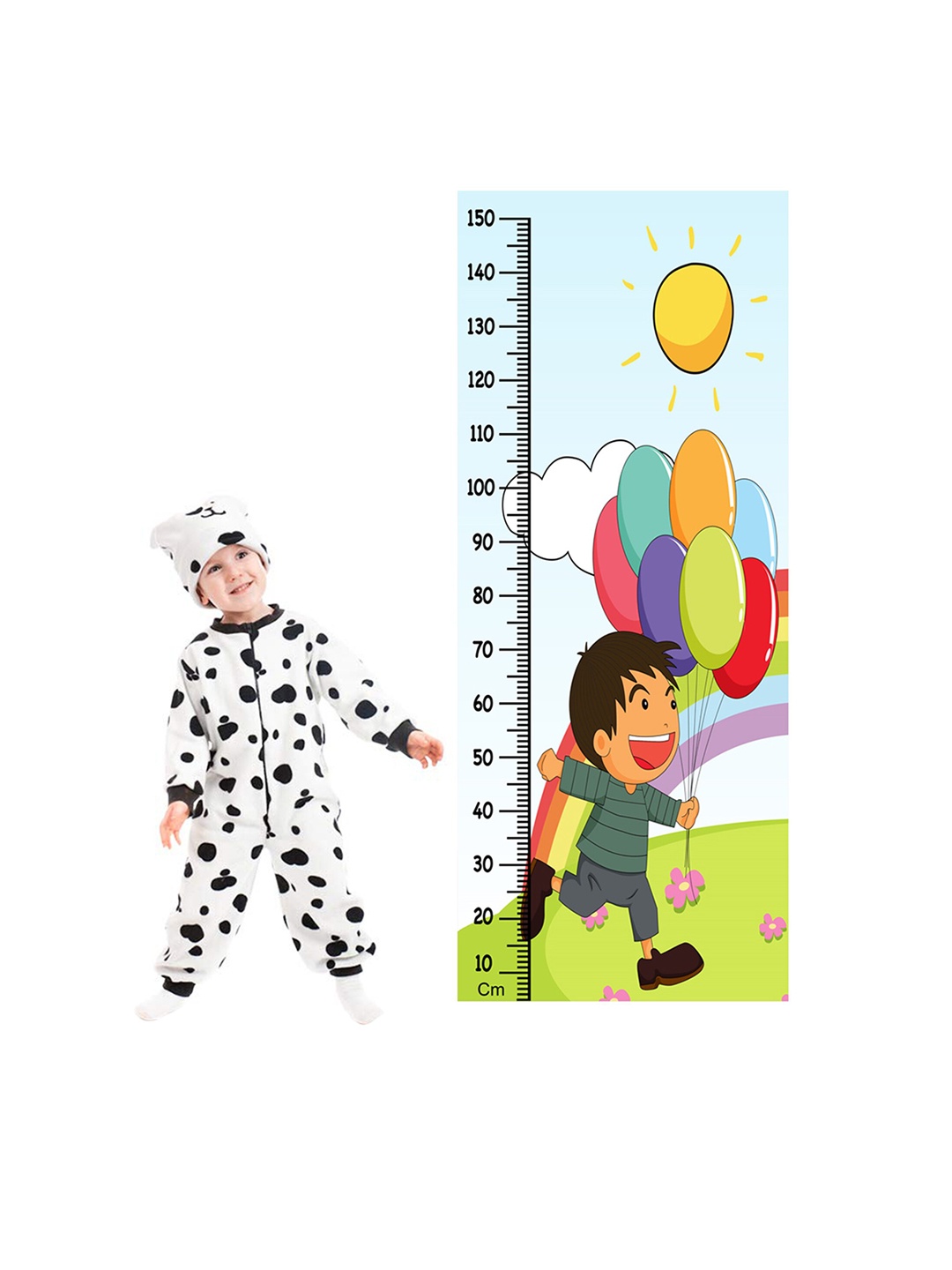 

WENS Happy Kids Height Measurement Removable Wall Sticker, Green