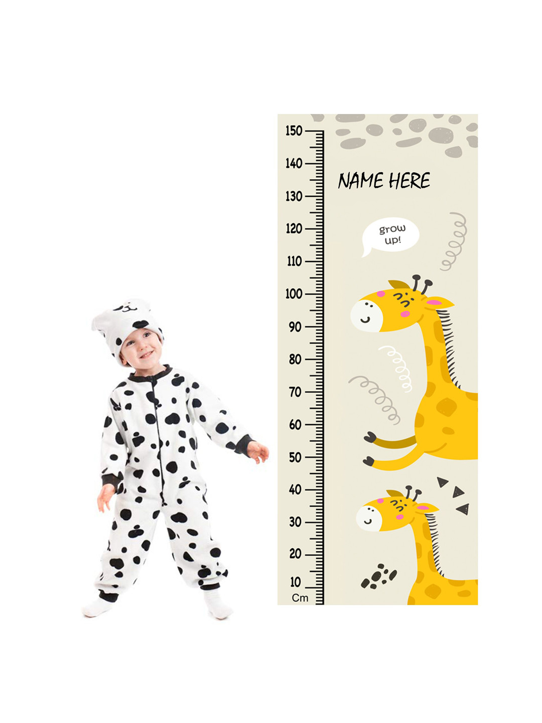 

WENS Giraffe Cartoon Height Measurement Removable Wall Sticker, Yellow