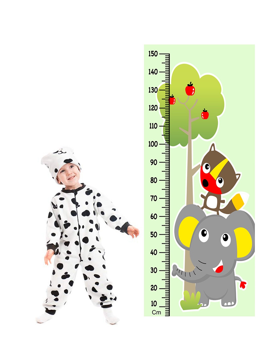 

WENS Cute Cartoon Height Measurement Removable Wall Sticker, Green