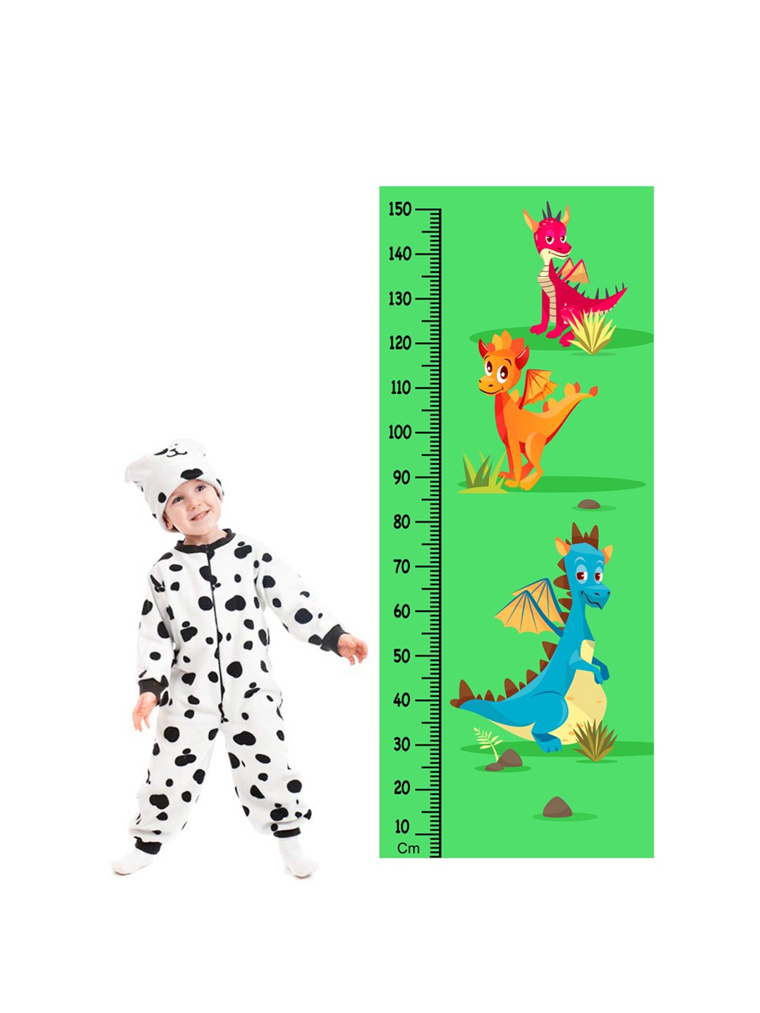 

WENS Dinosaur World Height Measurement Removable Wall Sticker, Green