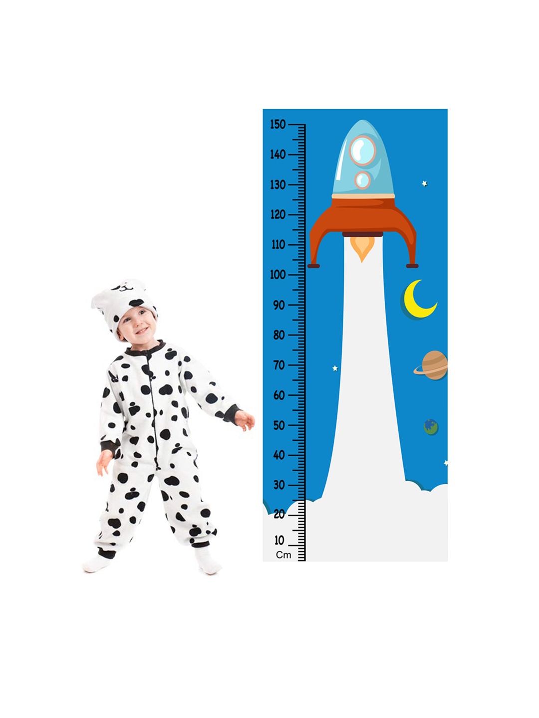 

WENS Rocket Height Measurement Removable Wall Sticker, Blue