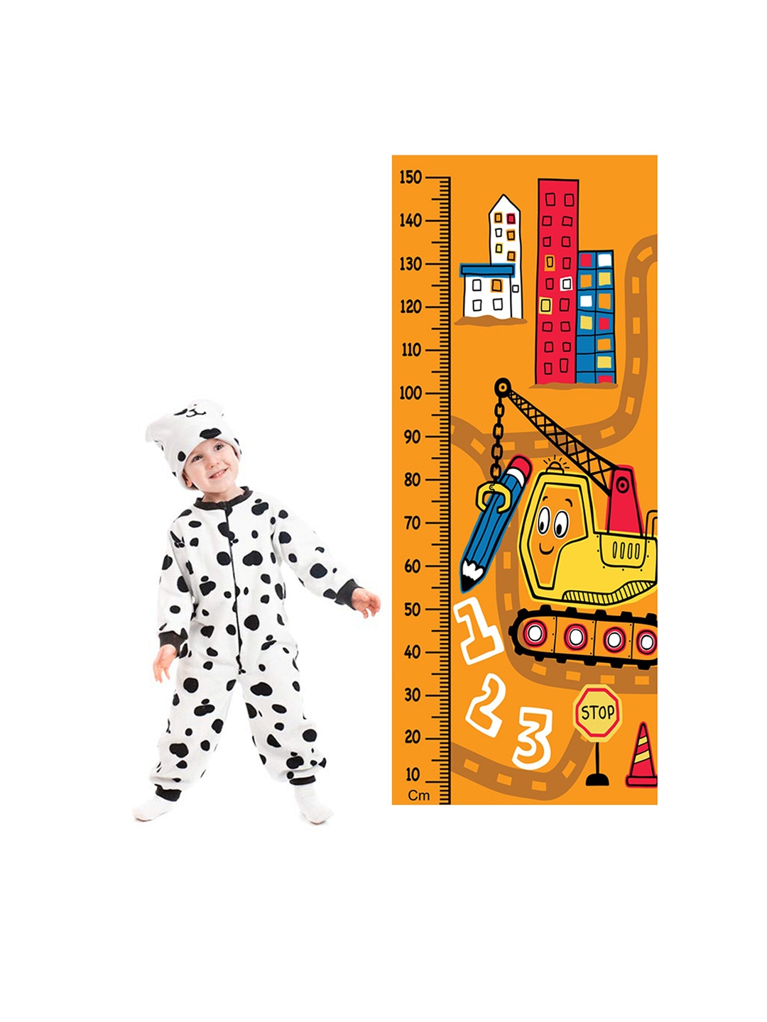 

WENS Cartoon Height Measurement Removable Wall Sticker, Orange