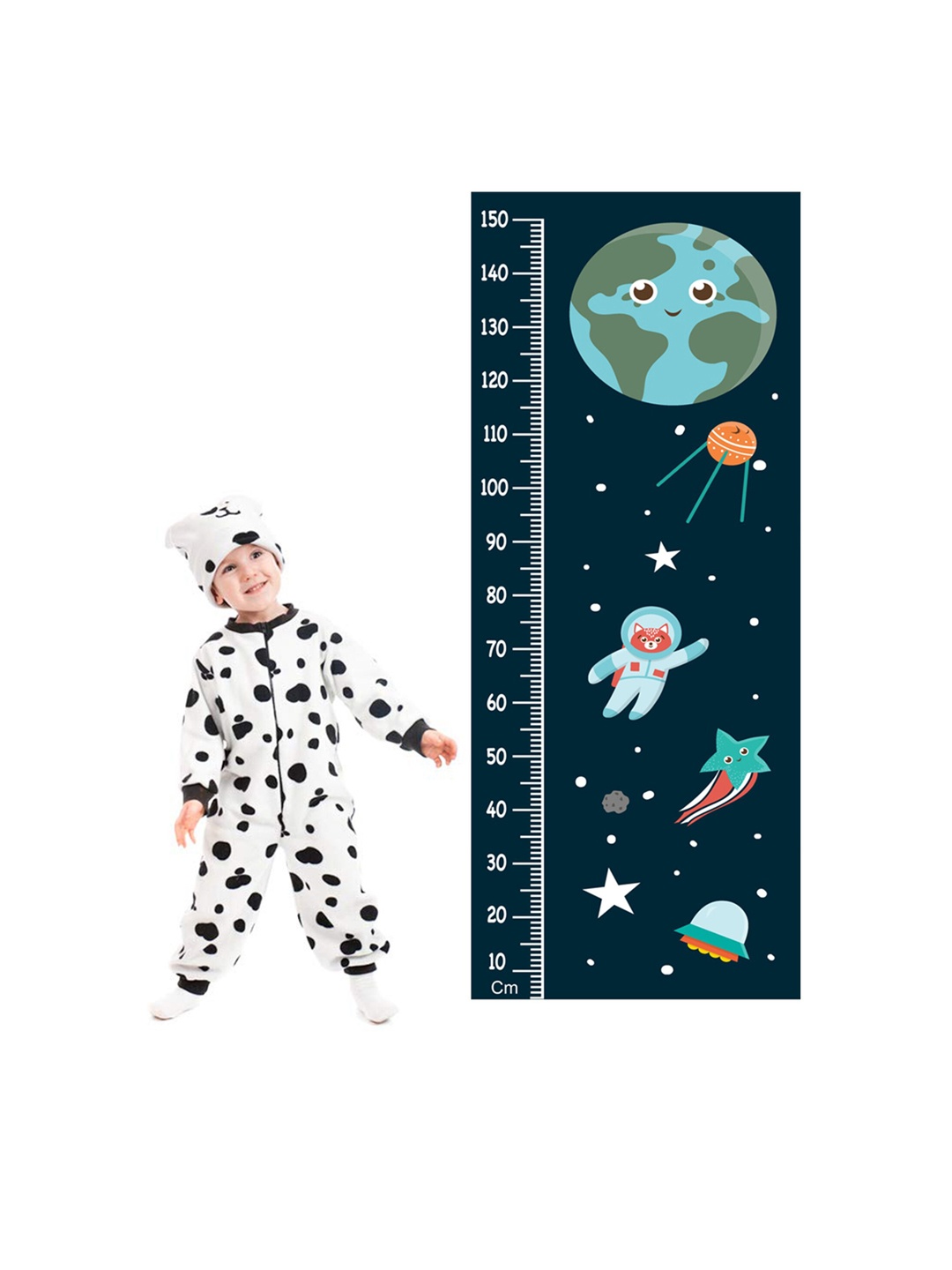 

WENS Alien Height Measurement Removable Wall Sticker, Blue