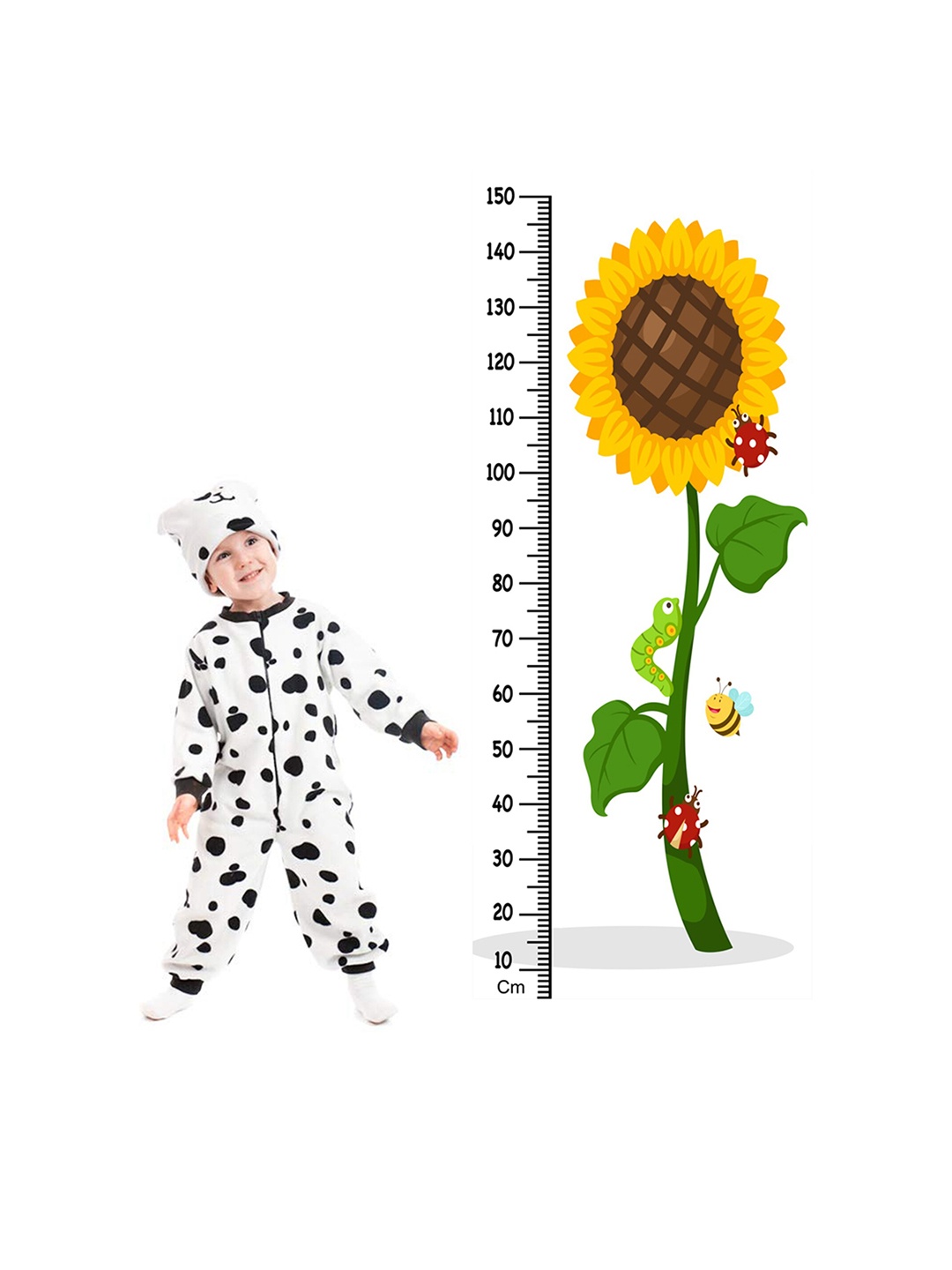 

WENS Sunflower Height Measurement Removable Wall Sticker, Yellow
