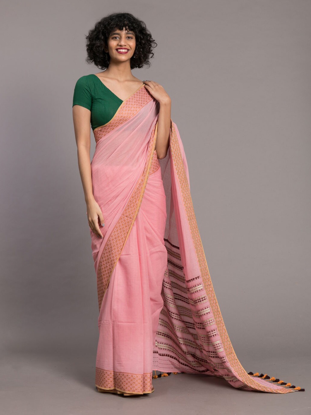 

Suta Pink & Orange Pure Cotton Saree