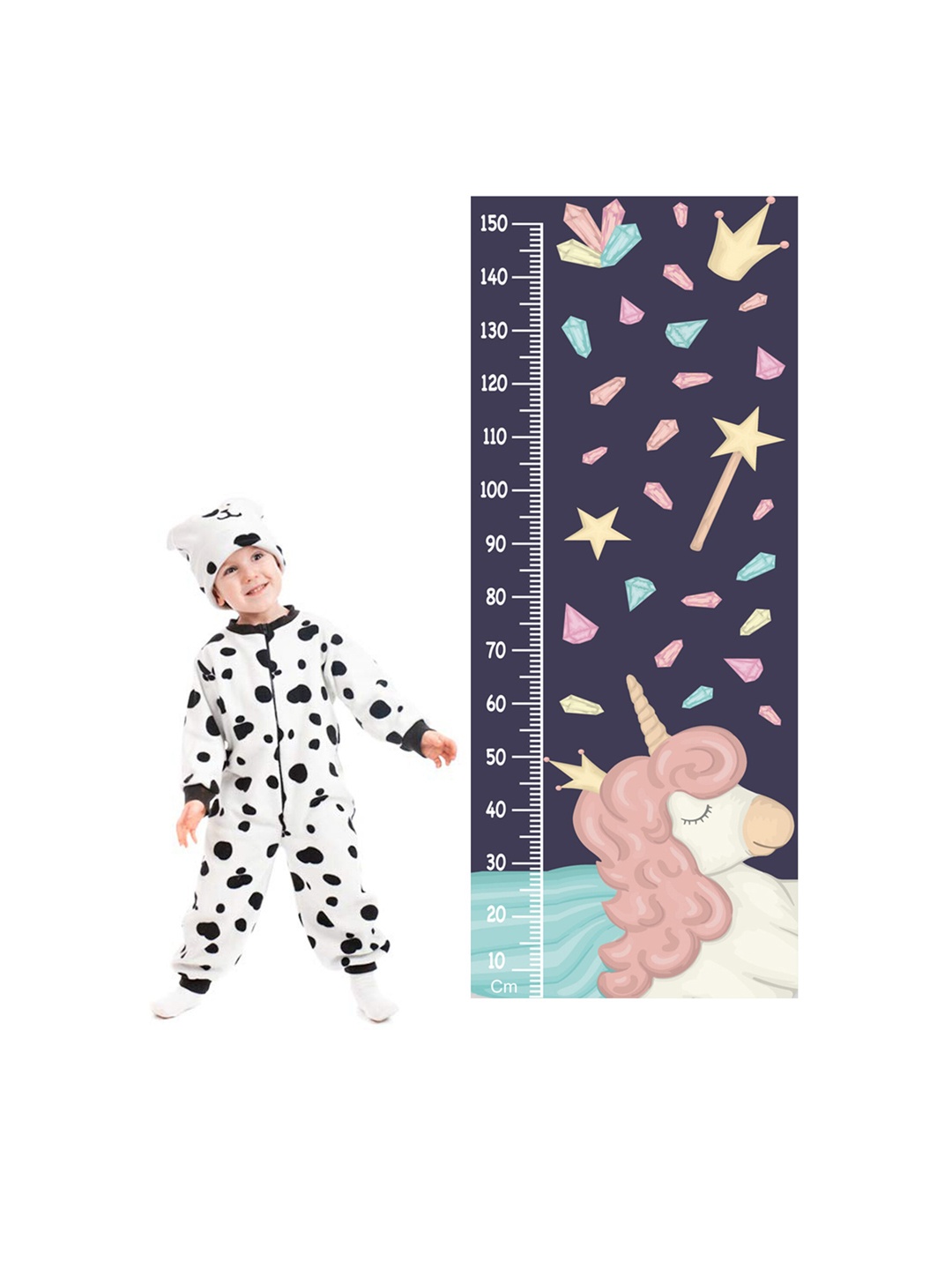 

WENS Unicorn Height Measurement Removable Wall Sticker, Purple