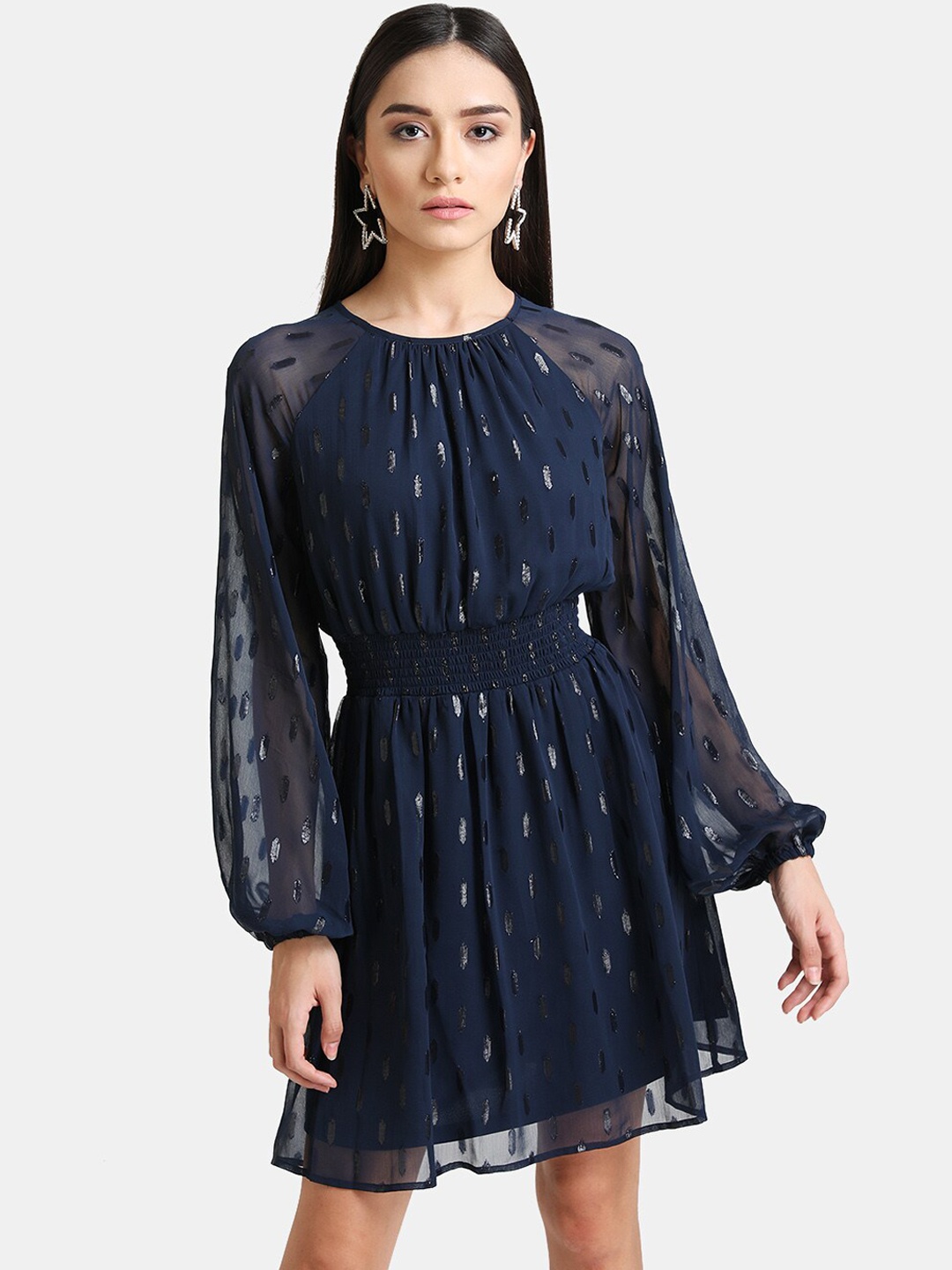 

Kazo Blue Ethnic Motifs Dress