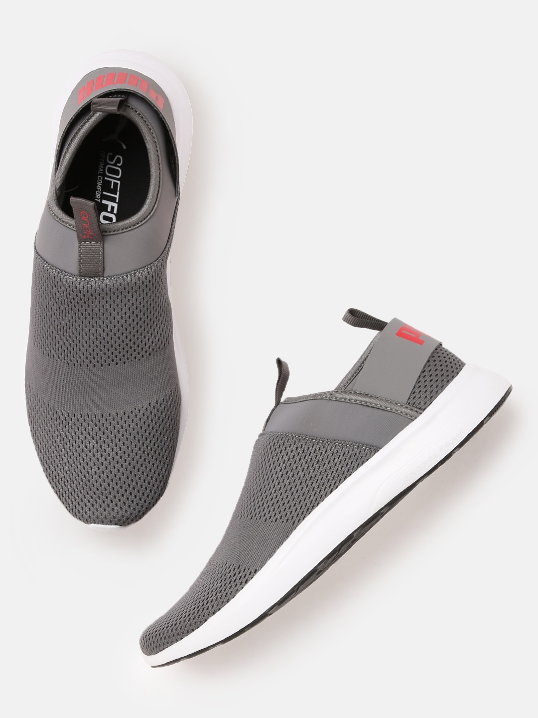 

one8 x PUMA Men Grey Trot IDP Slip-on Running Shoes