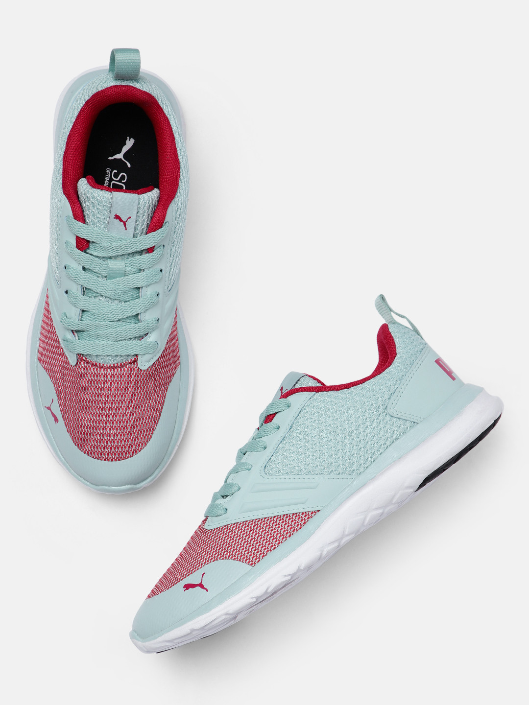 

Puma Women Blue & Red Colourblocked Agile T2 Sneakers