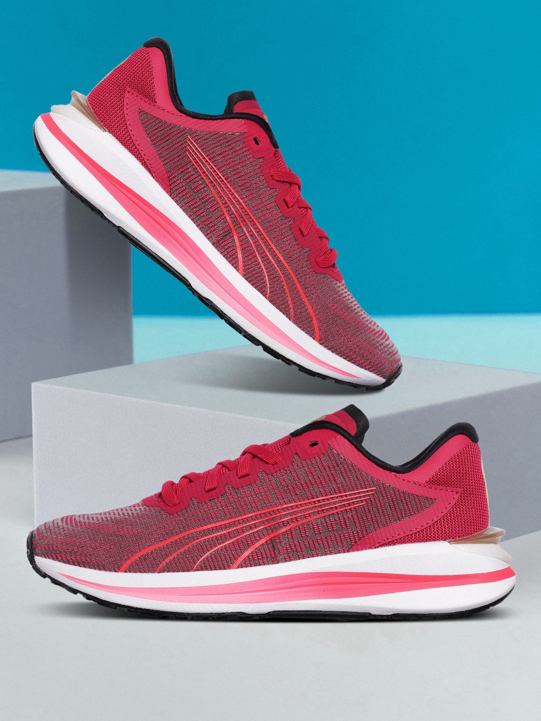 

Puma Women Persian Red Solid Electrify Nitro Turn Running Shoes