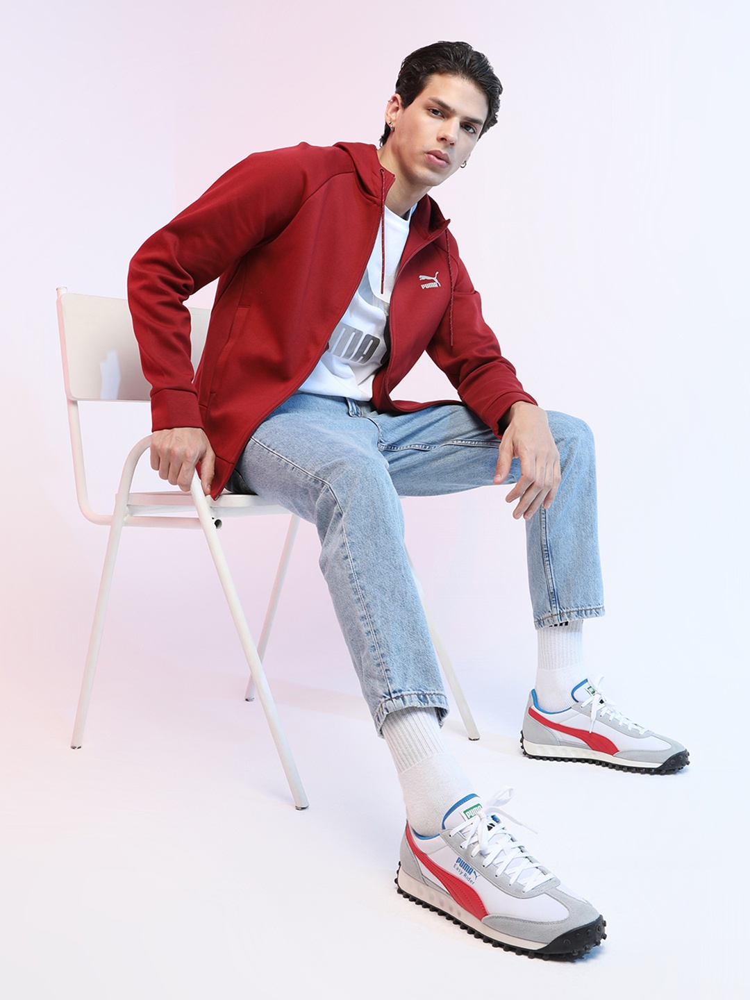 

Puma Unisex White Easy Rider II Colourblocked Trainers