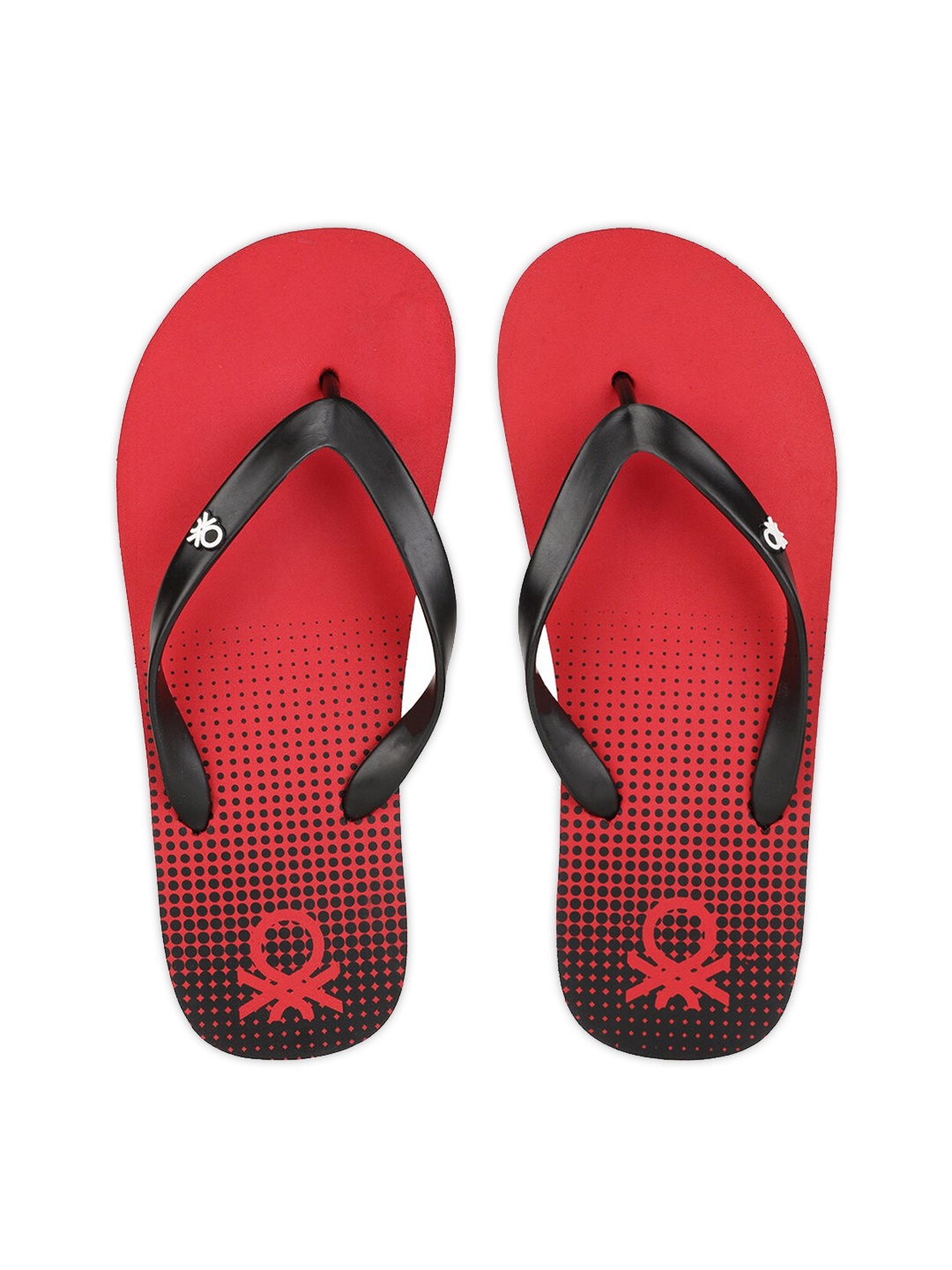 

United Colors of Benetton Men Red & Black Printed Rubber Thong Flip-Flops