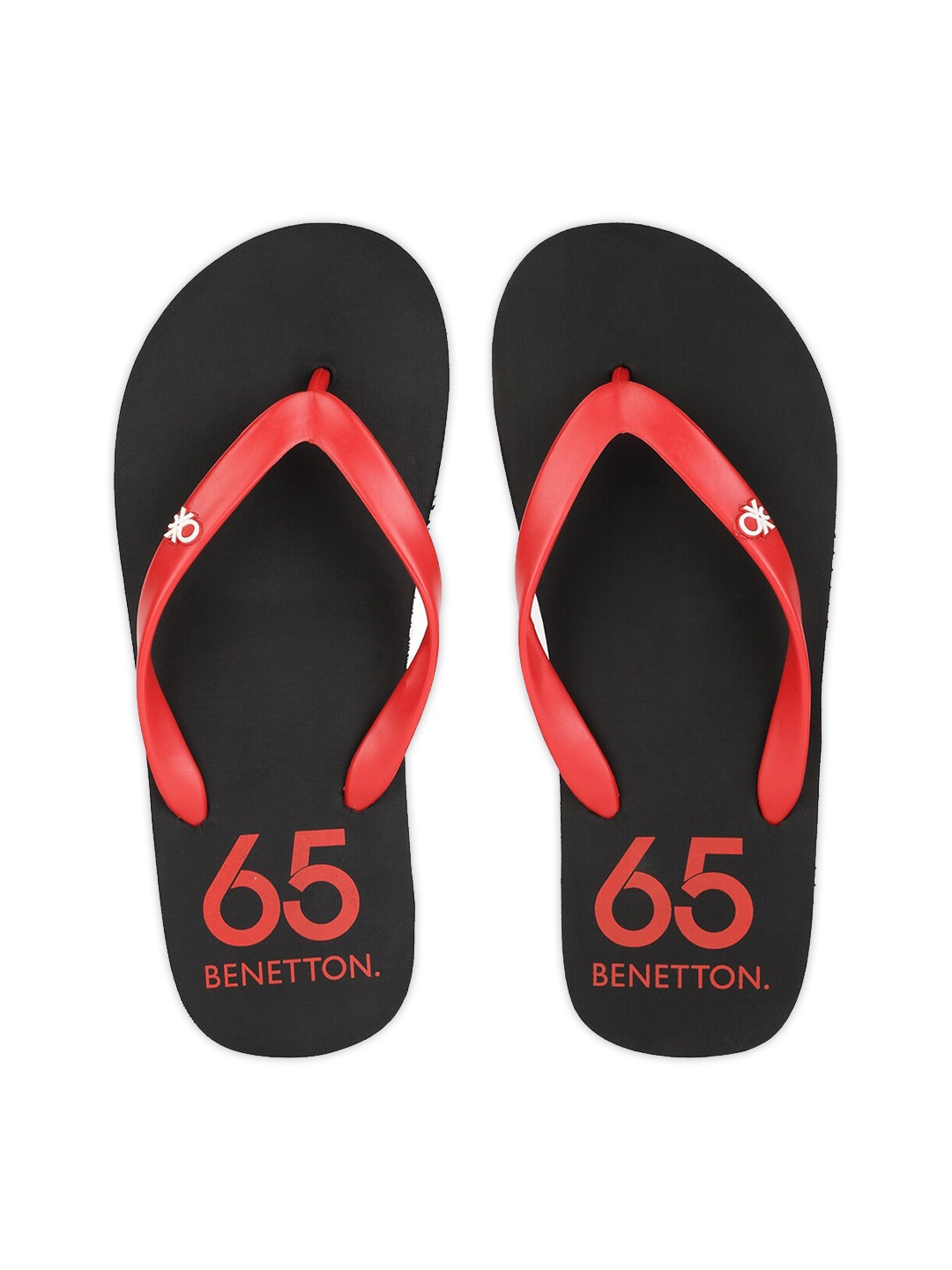 

United Colors of Benetton Men Black & Red Rubber Thong Flip-Flops