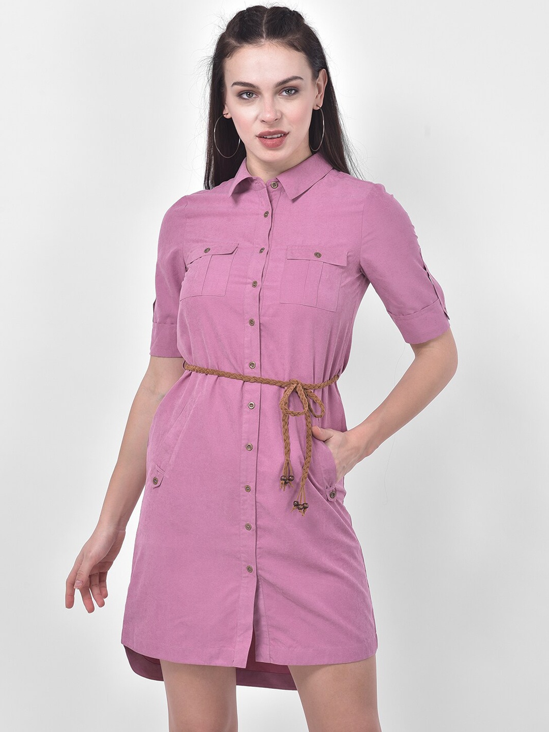 

Latin Quarters Women Pink Shirt Dress
