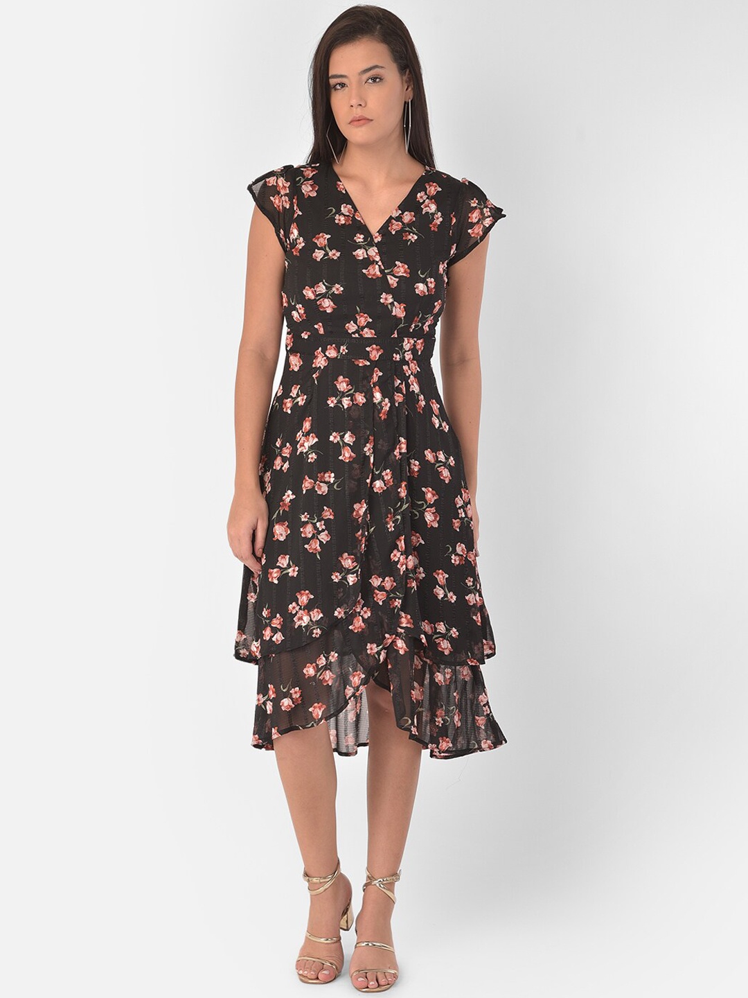 

Latin Quarters Black Floral Midi Dress