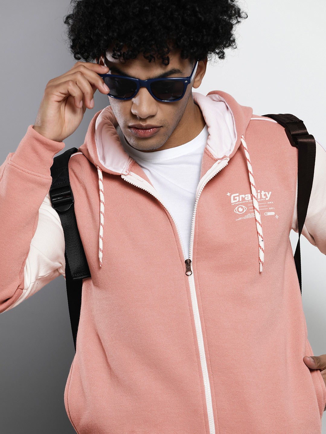 

The Indian Garage Co Men Pink Hooded Sweatshirt