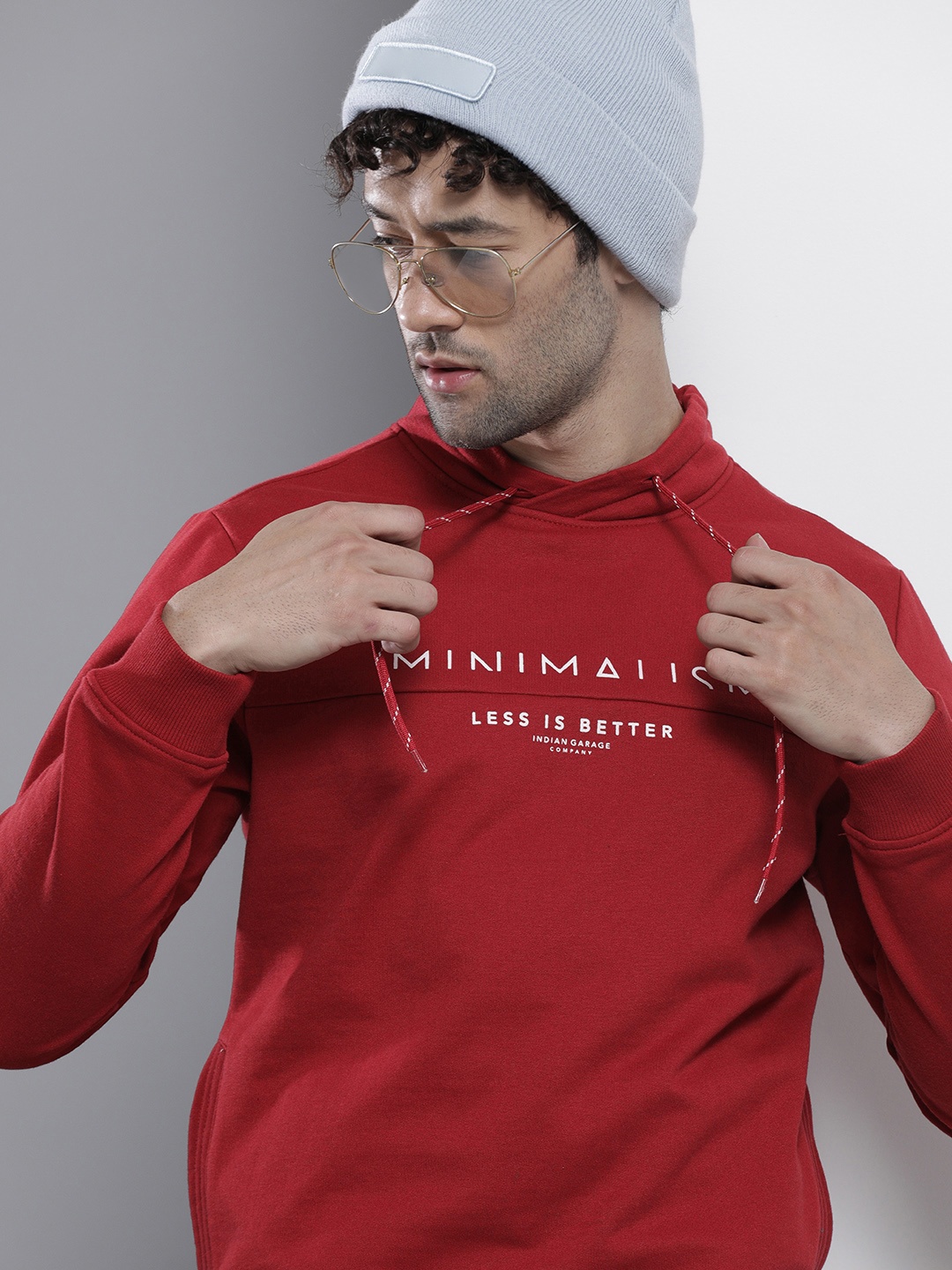 

The Indian Garage Co Men Red Hooded Sweatshirt