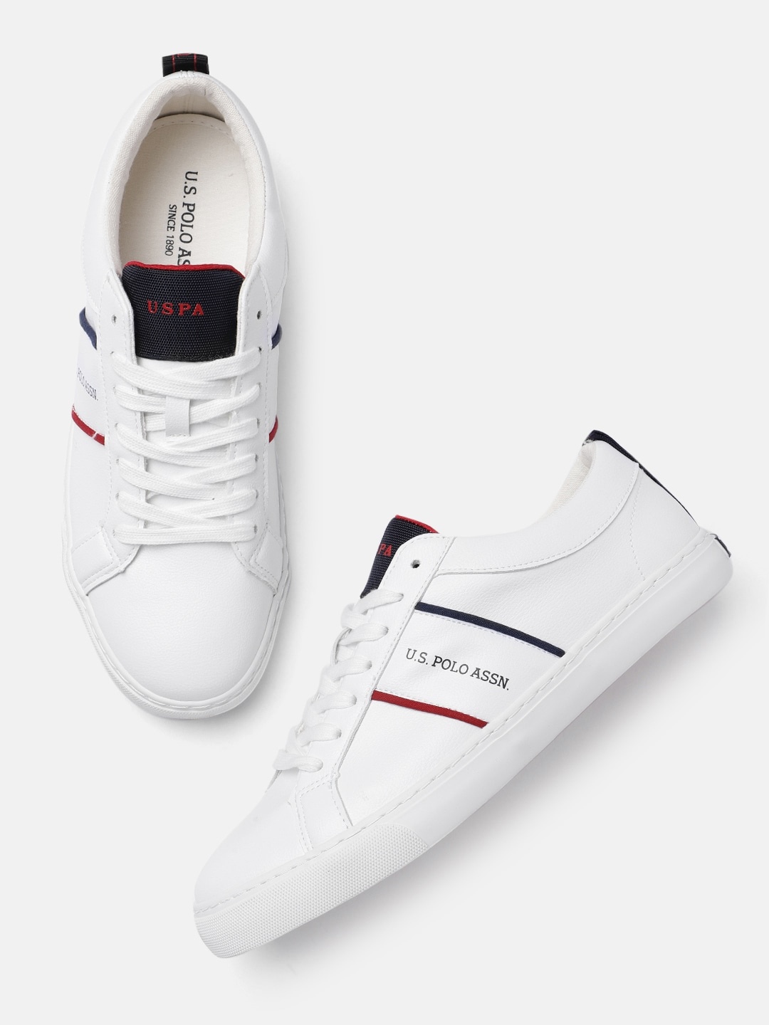 

U.S. Polo Assn. Men White Solid Sneakers