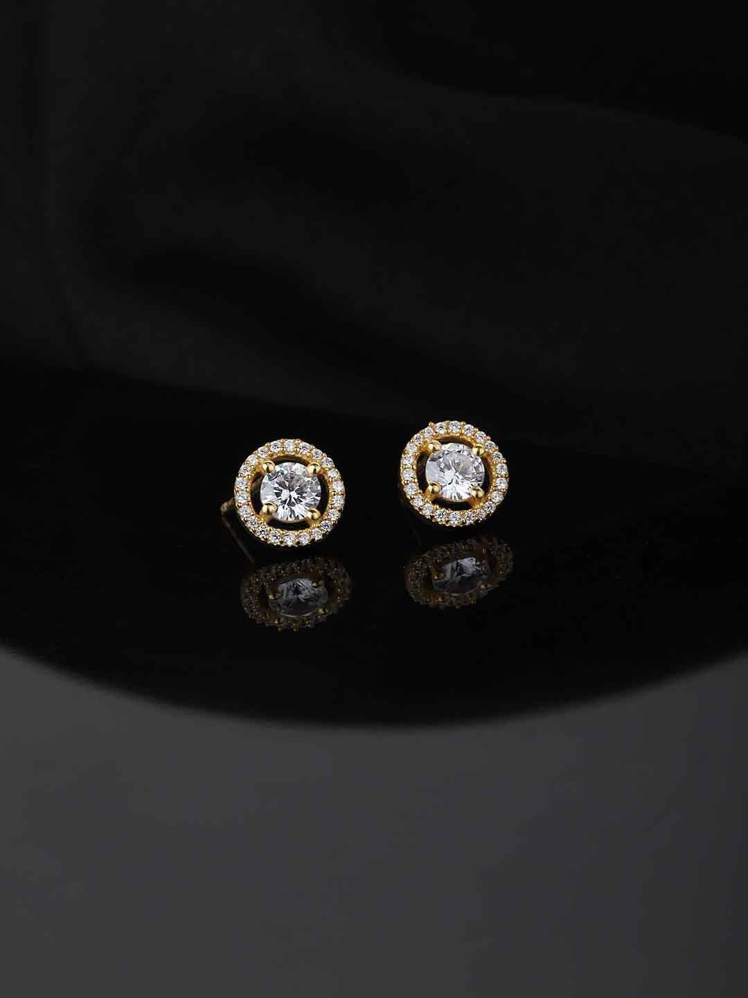 

Carlton London Gold-Plated CZ Studded Handcrafted Circular Studs