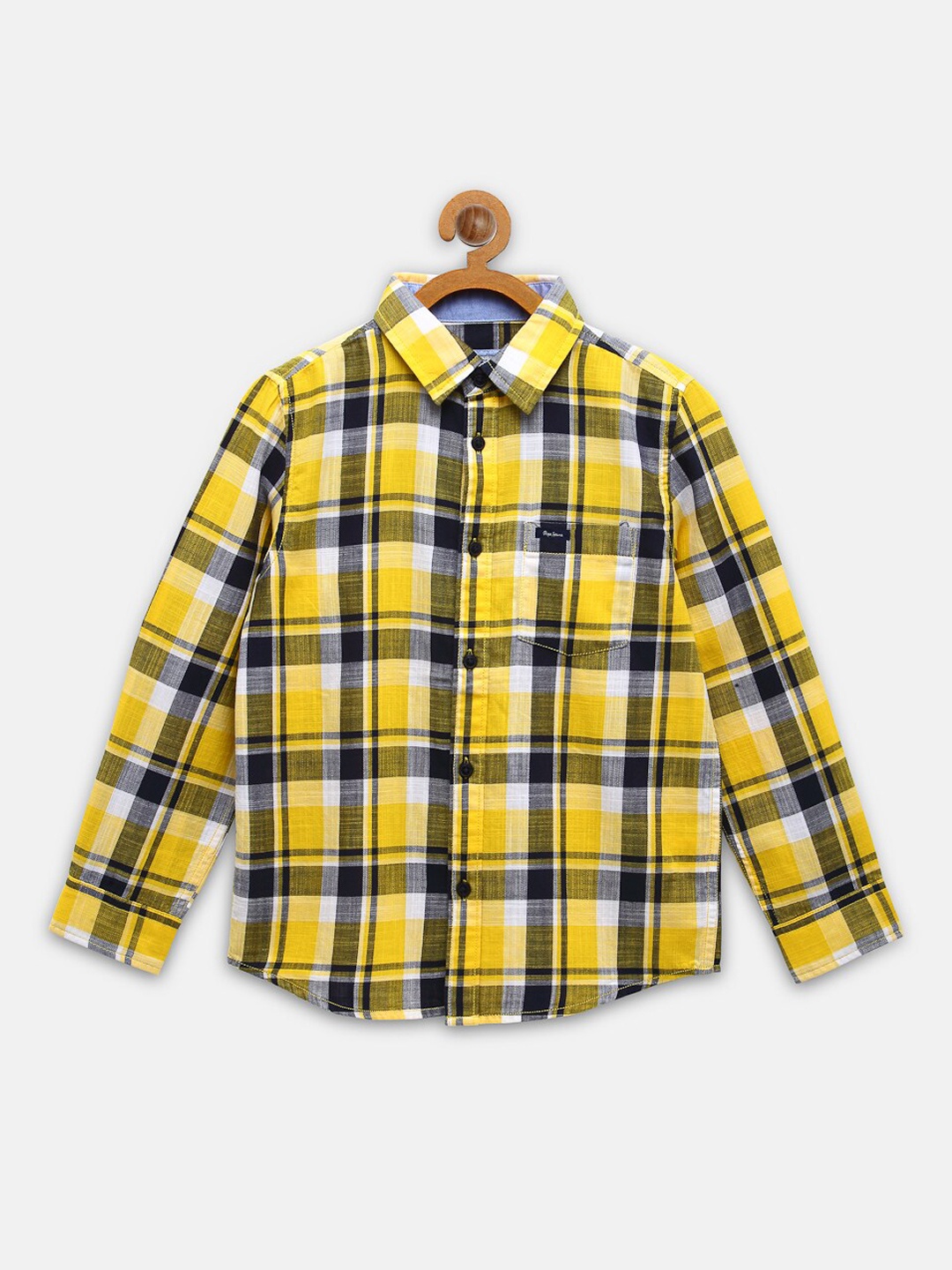 

Pepe Jeans Boys Yellow and Black Tartan Checks Opaque Casual Shirt