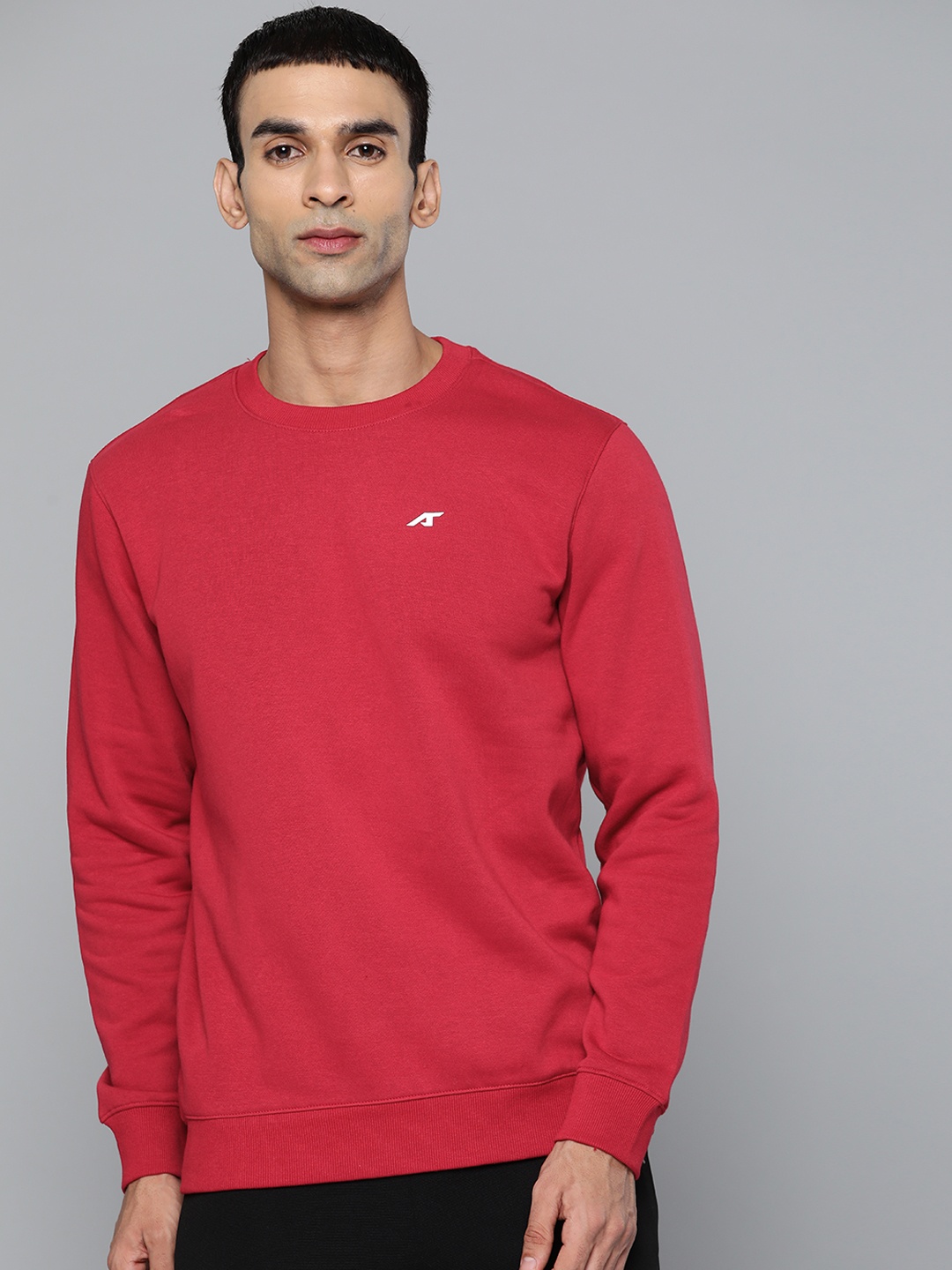 

Alcis Men Coral Red Cotton Sweatshirt